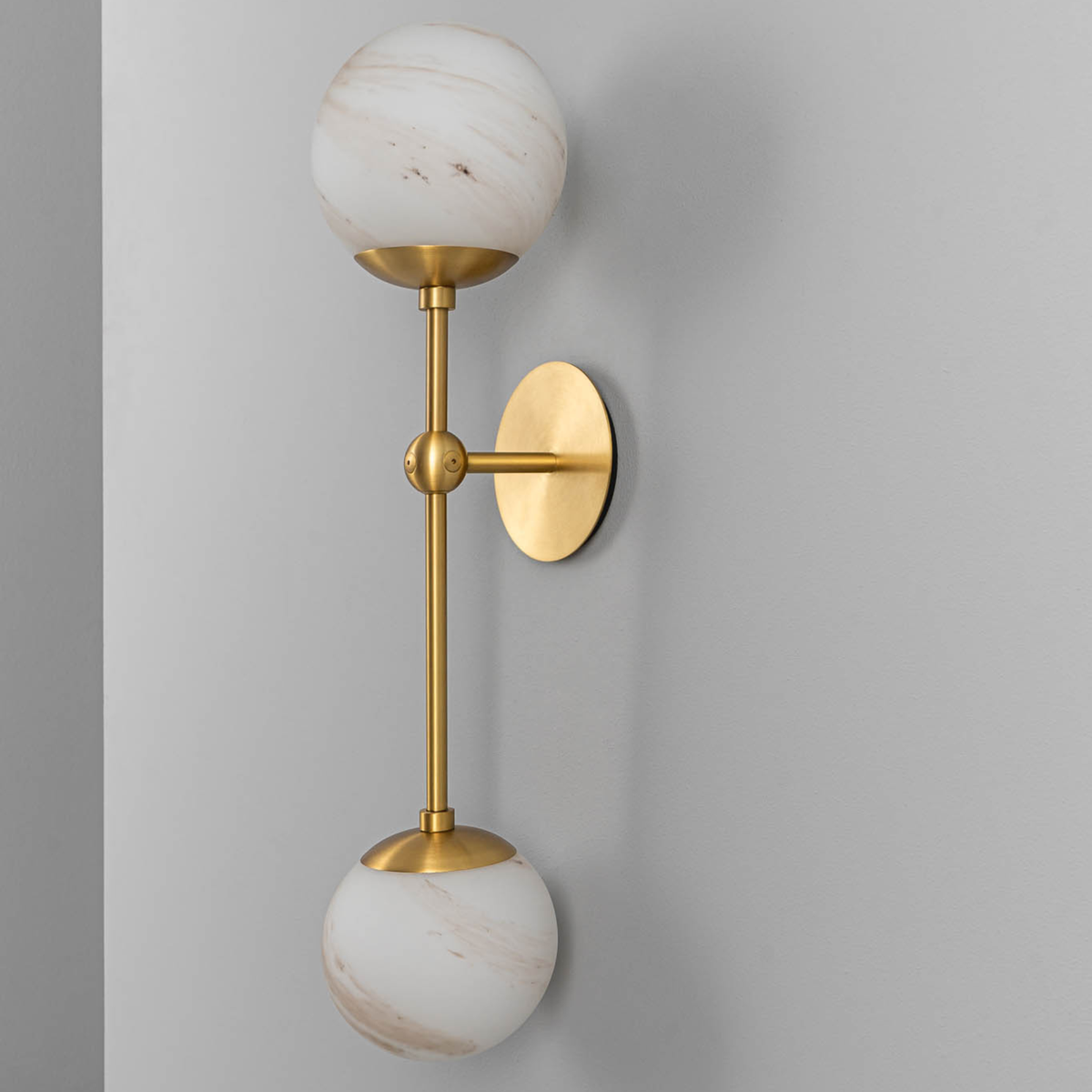 Schwung Armstrong Dual Wall Sconce Light - Marble Glass