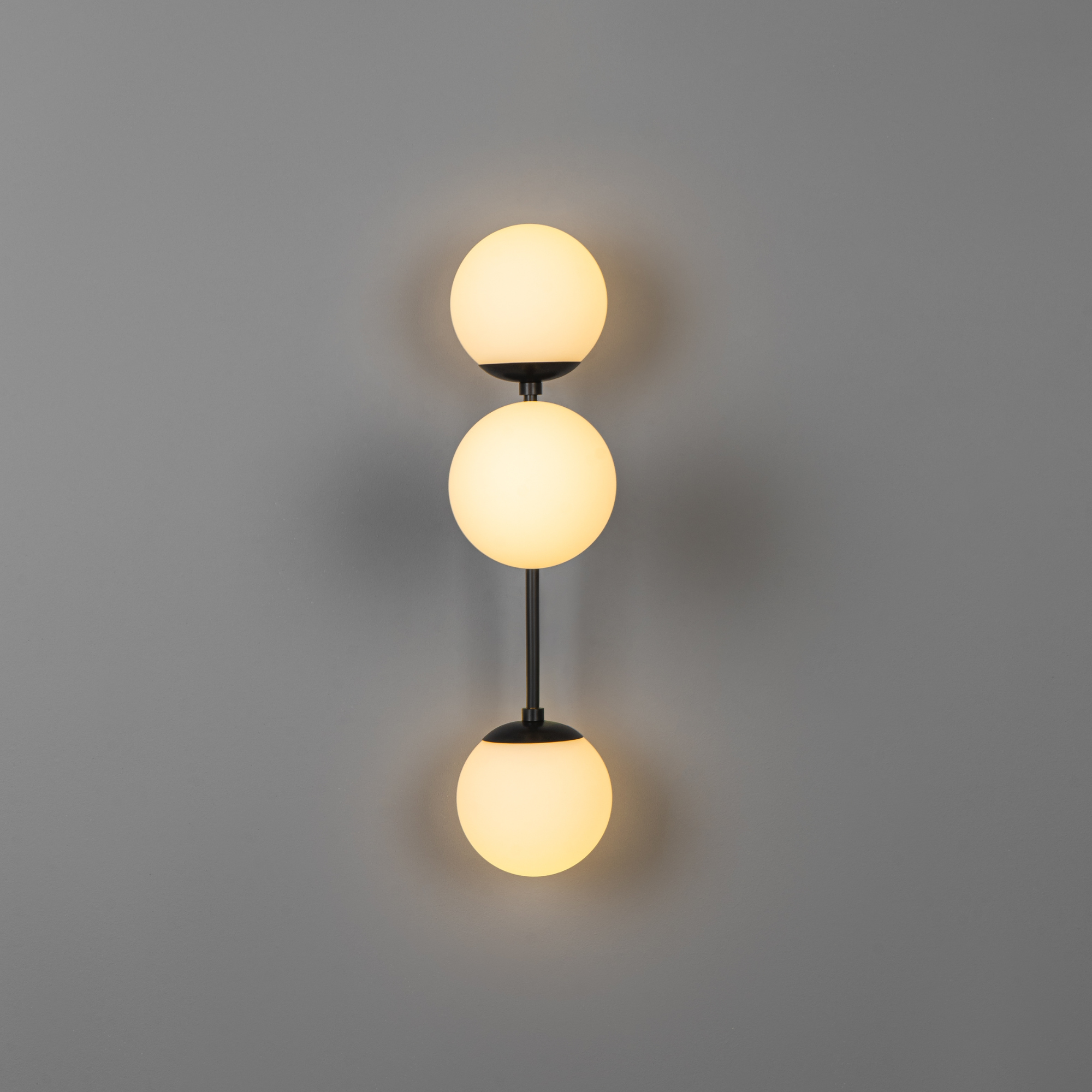 Schwung Armstrong Triple Wall Sconce Light - Opal Mat Glass
