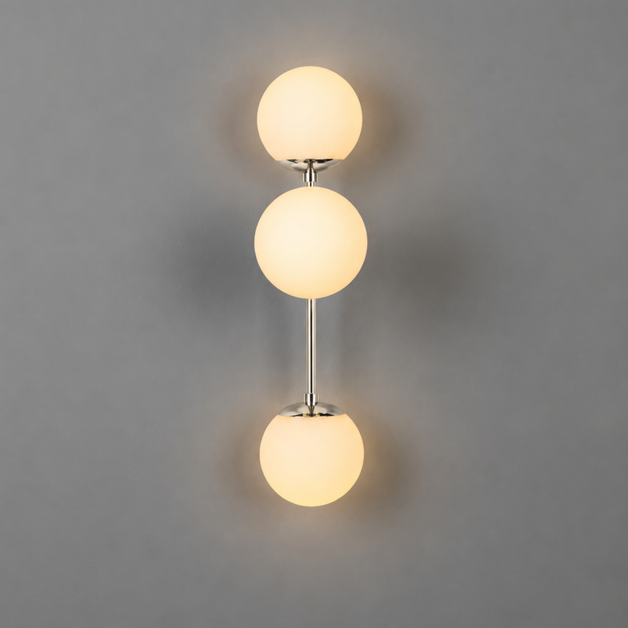 Schwung Armstrong Triple Wall Sconce Light - Opal Mat Glass