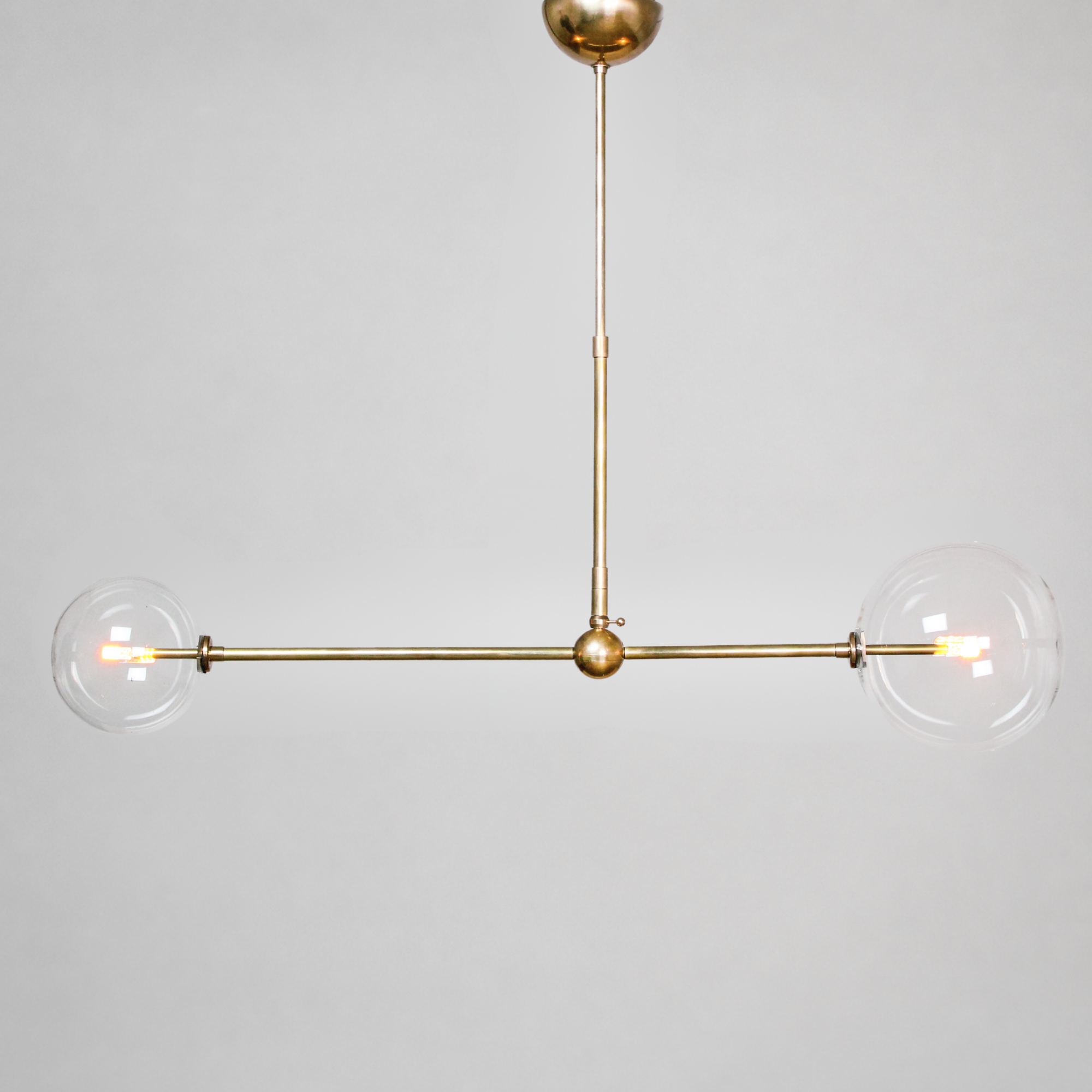 Schwung Balance 200 x 150 2 Light Pendant - Transparent Glass