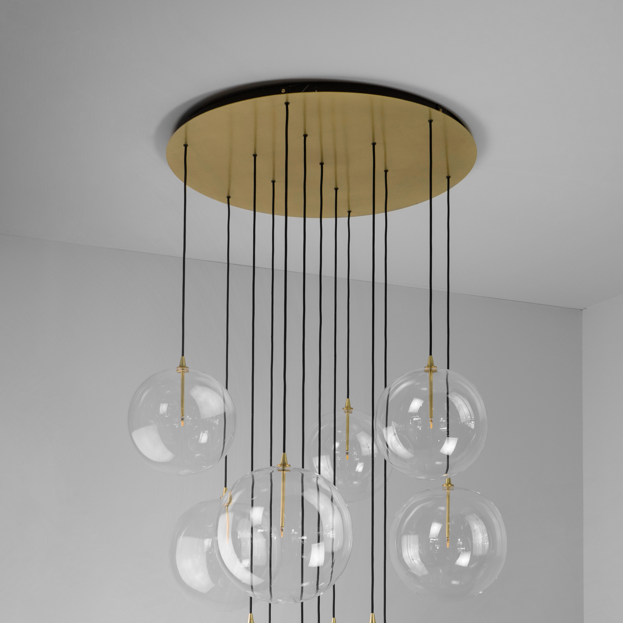 Schwung Cluster 13 Light Mix Chandelier - Transparent Glass