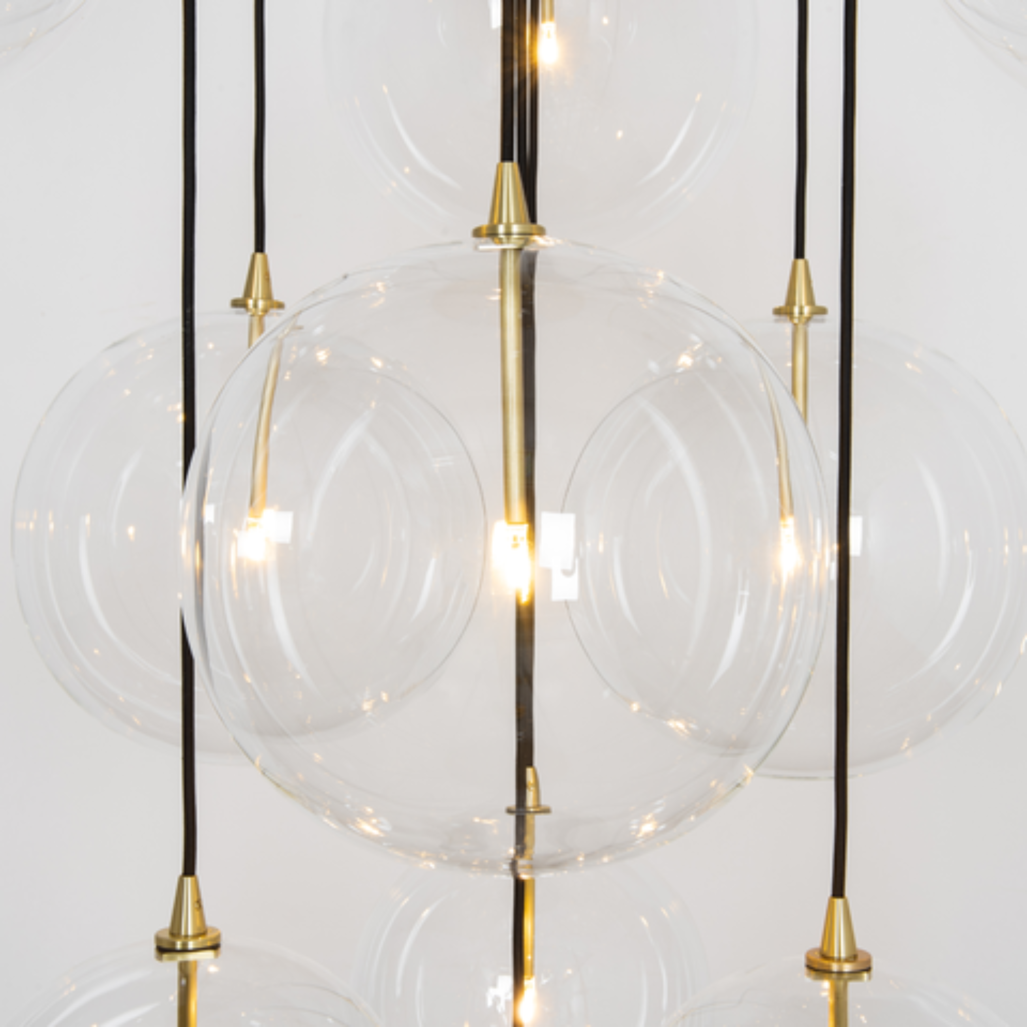 Schwung Cluster 13 Light Mix Chandelier - Transparent Glass