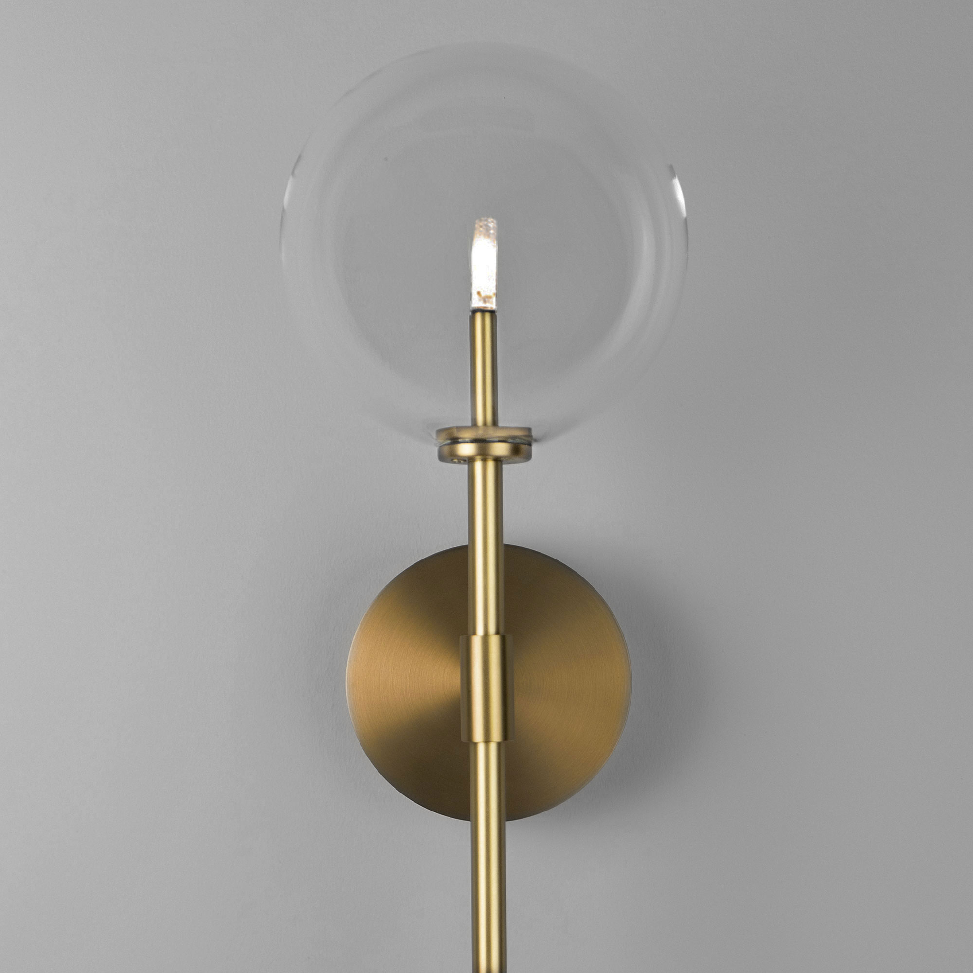 Schwung Dawn Single Wall Sconce Light - Transparent Glass