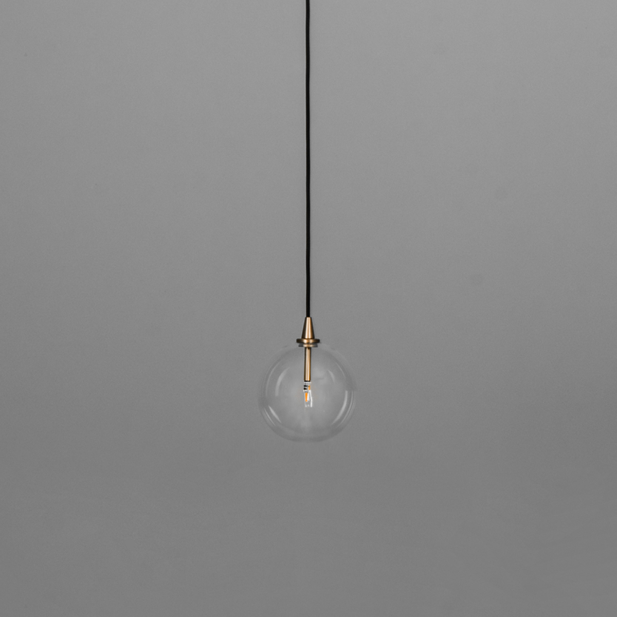 Schwung Glass Globe Single Pendant - Transparent Glass