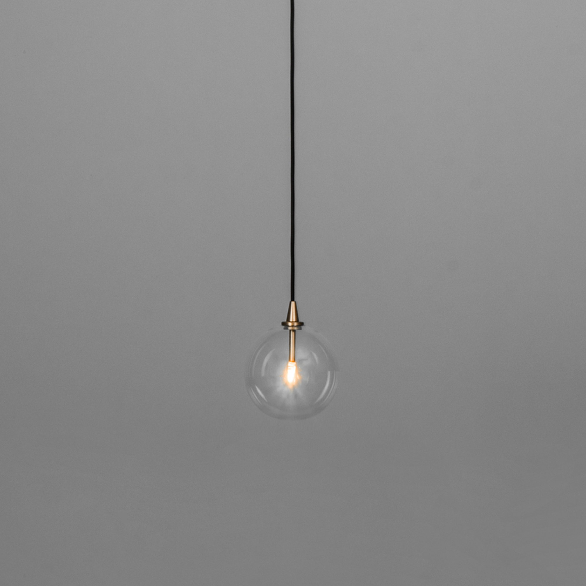 Schwung Glass Globe Single Pendant - Transparent Glass