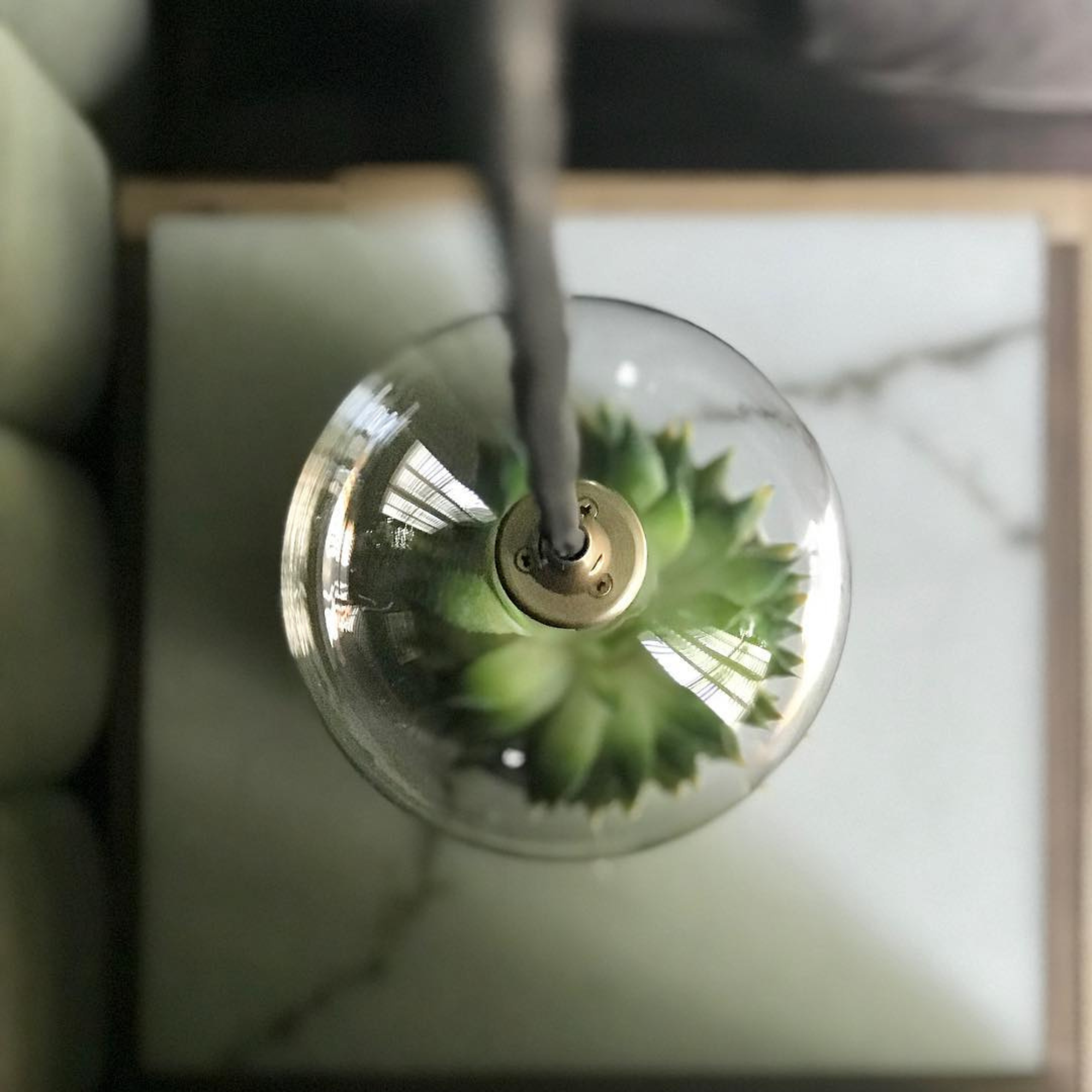 Schwung Glass Globe Single Pendant - Transparent Glass