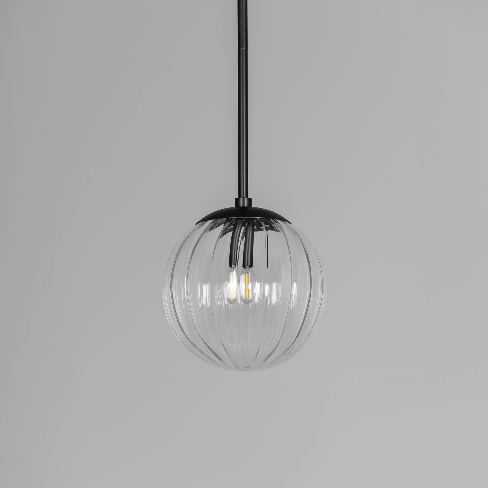 Schwung Globe Single Pendant - Dries Ribbon Glass