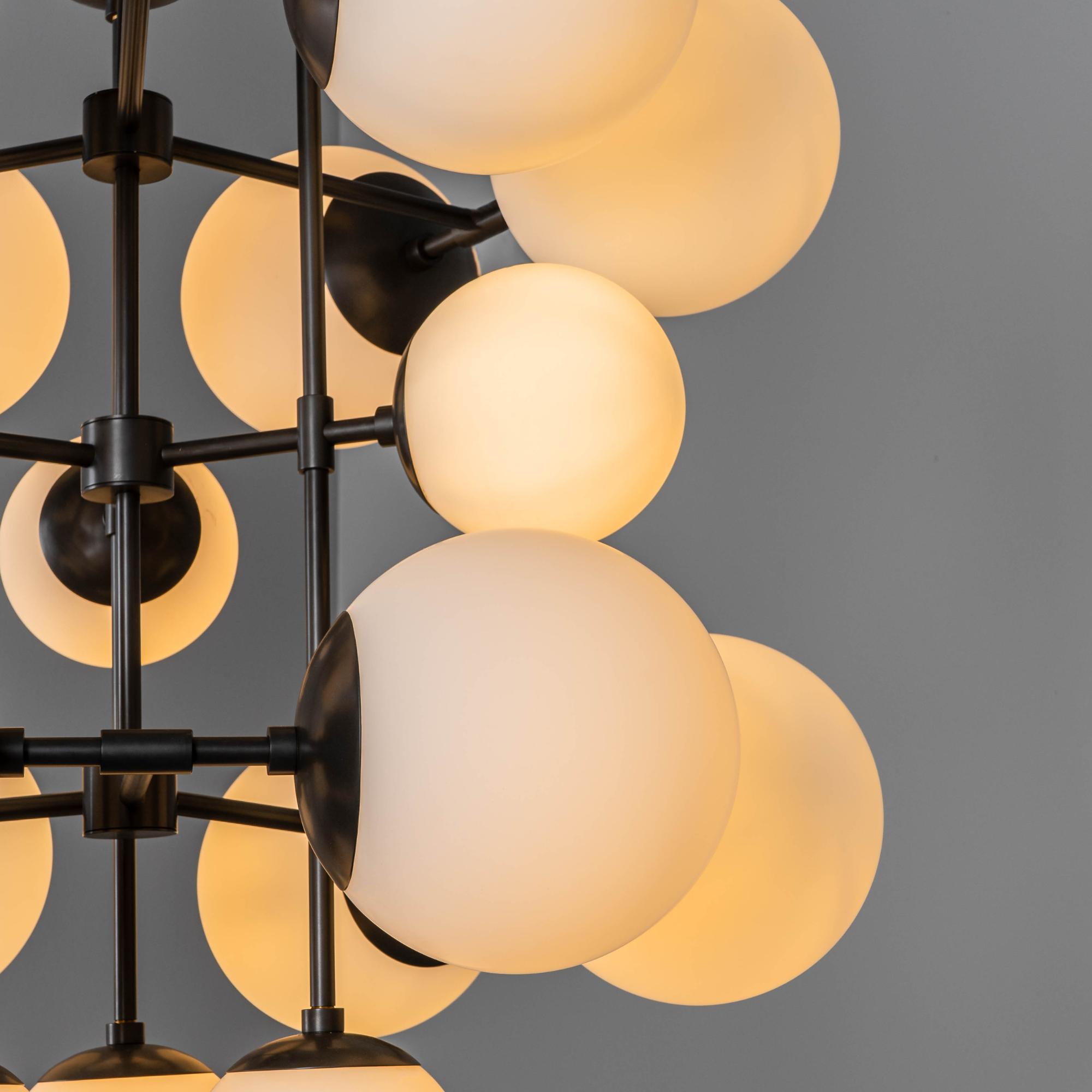 Schwung Glow 21 Light Chandelier - Opal Mat Glass