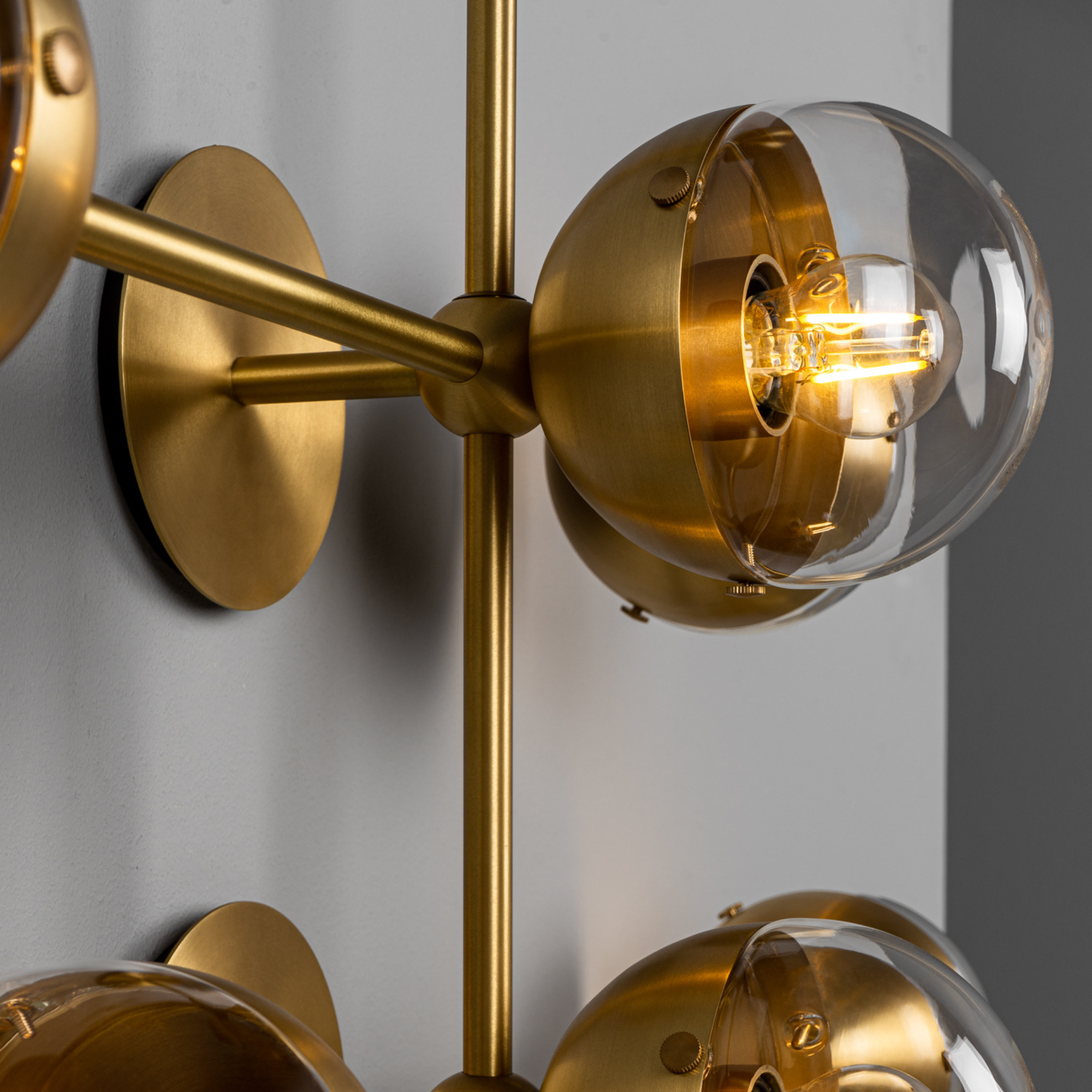 Schwung Molecule 8 Light Flush/Wall Sconce Light - Transparent Glass
