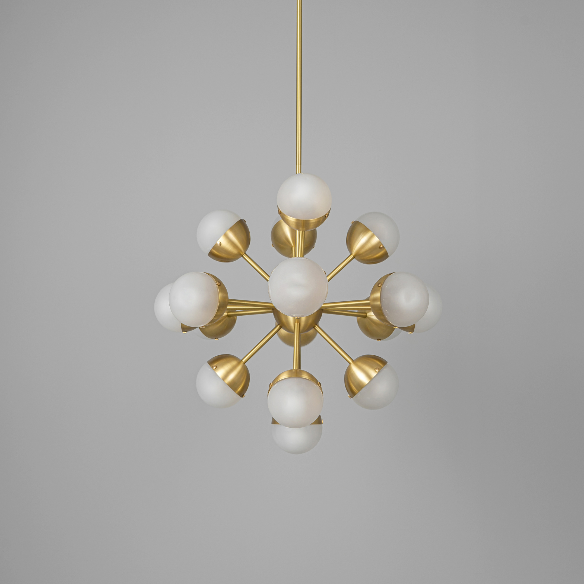 Schwung Molecule Spark Oval 17 Light Chandelier - Frosted Glass