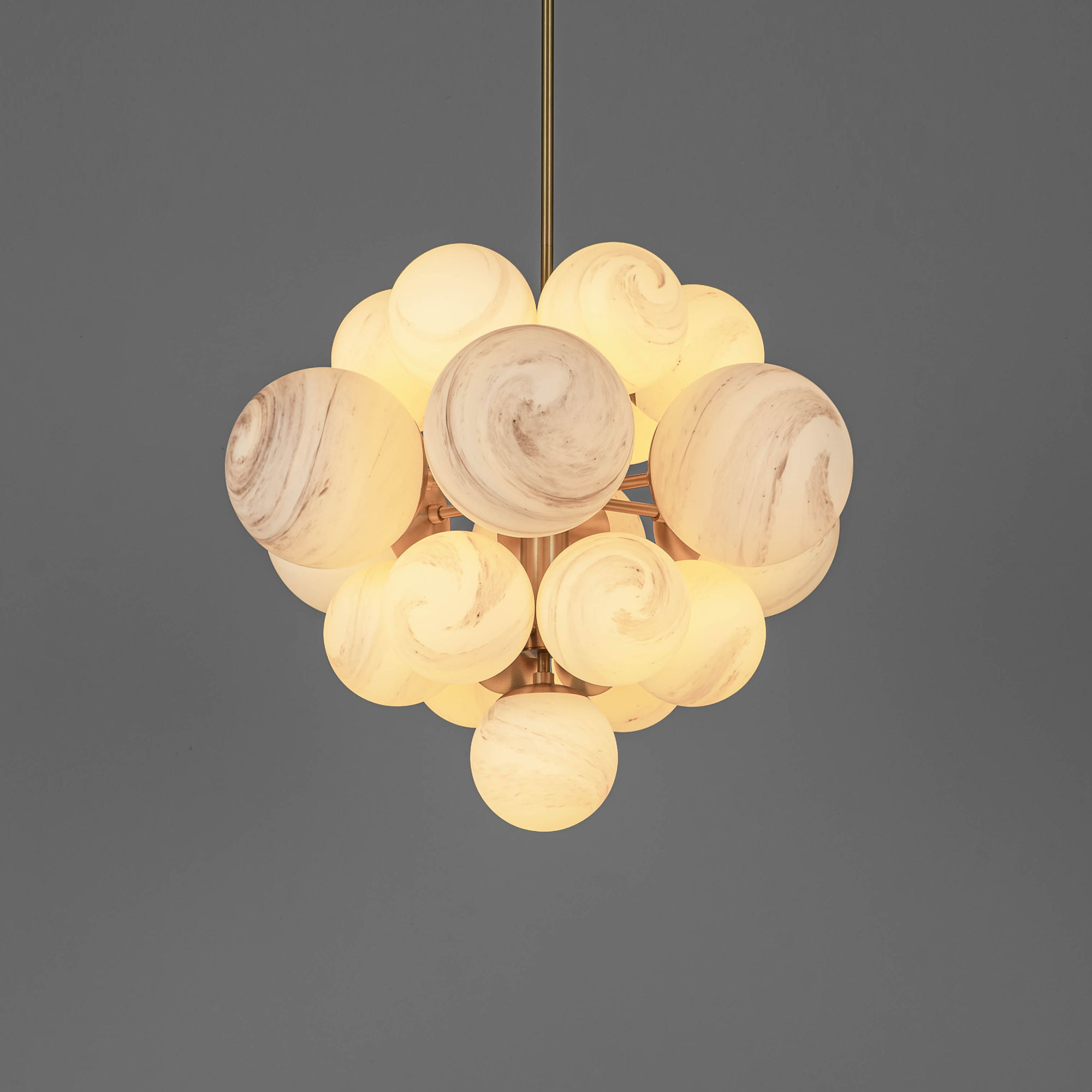 Schwung Nova 19 Light Chandelier - Marble Glass