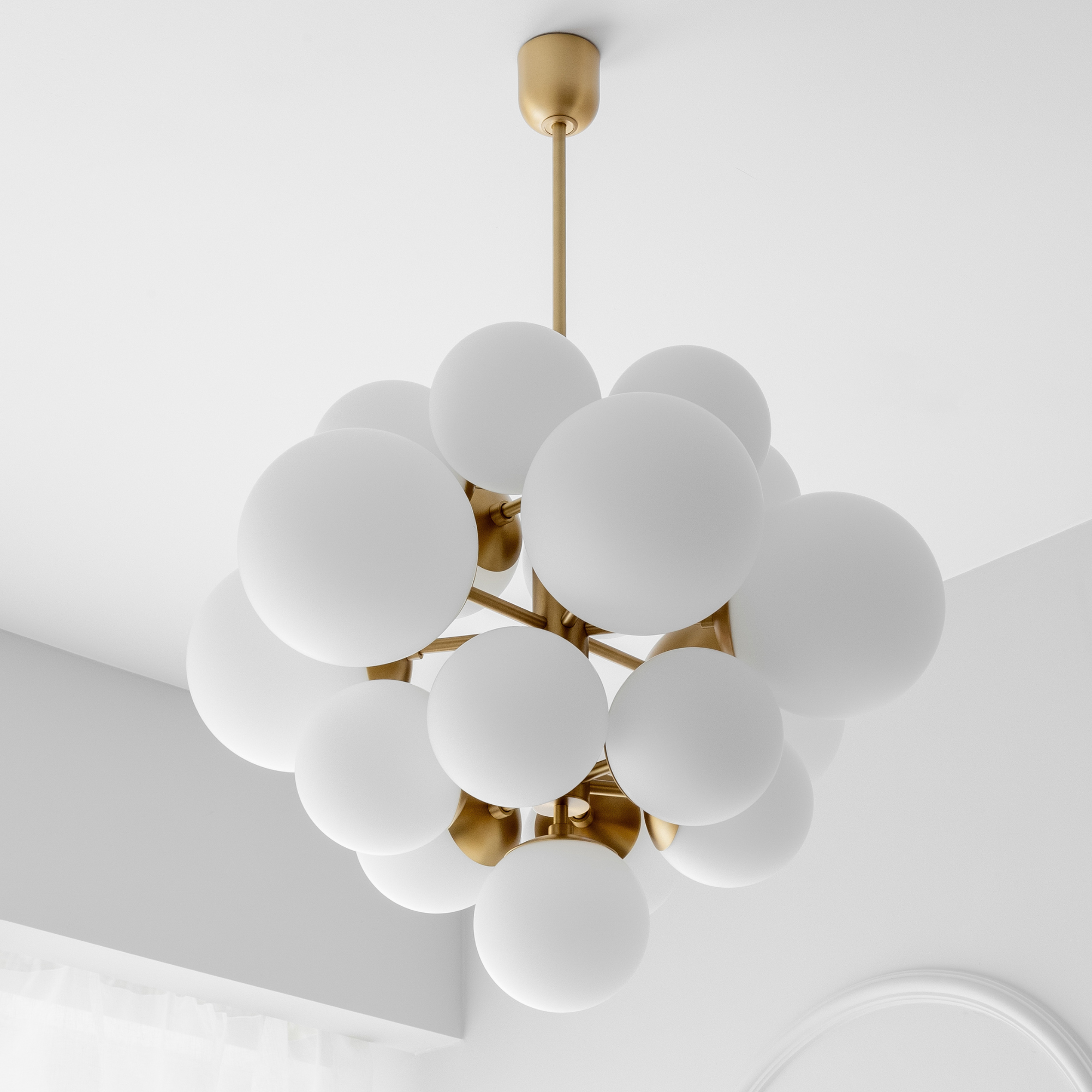 Schwung Nova 19 Light Chandelier - Opal Mat Glass