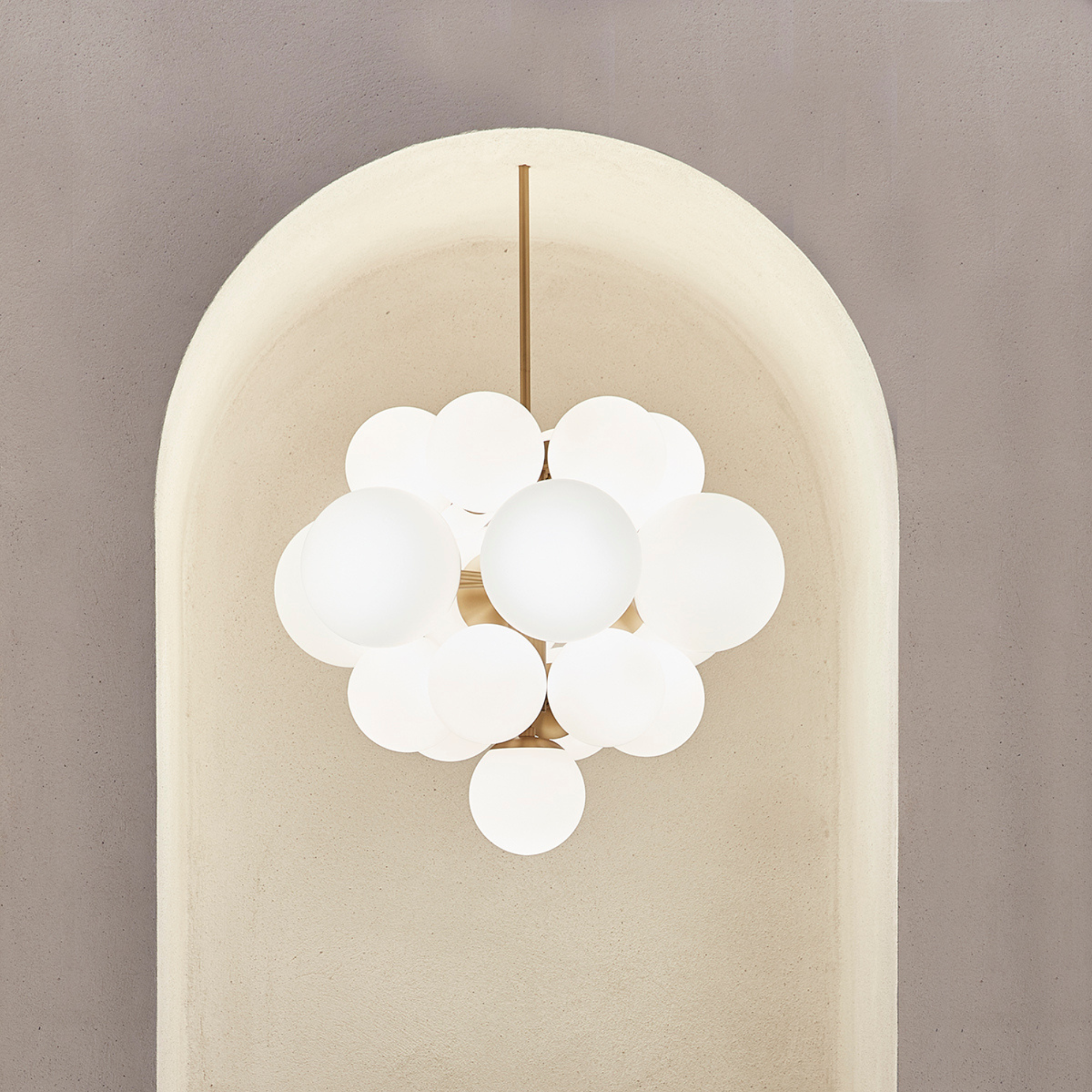 Schwung Nova 19 Light Chandelier - Opal Mat Glass