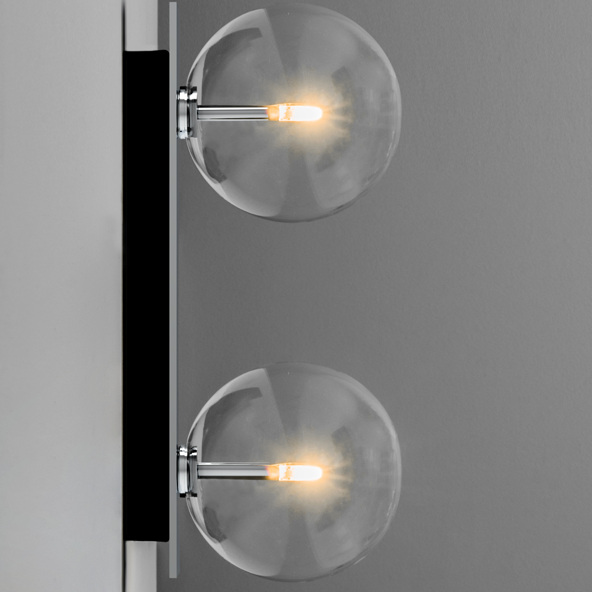 Schwung Oslo Dual Wall Sconce Light - Transparent Glass