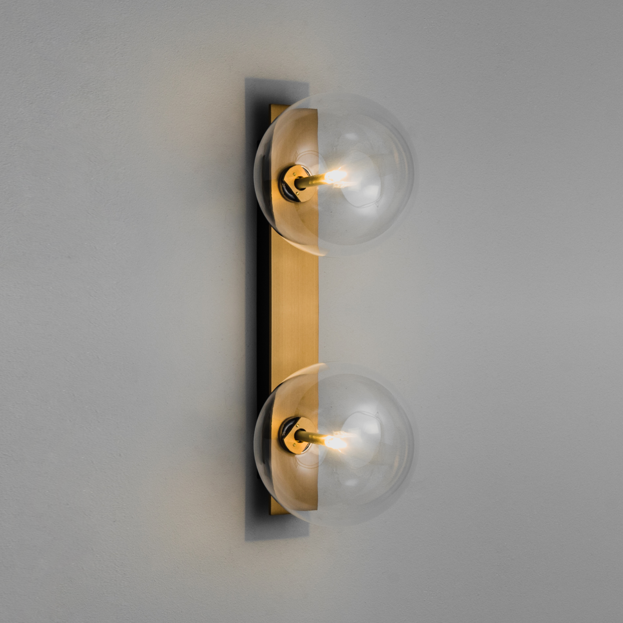 Schwung Oslo Dual Wall Sconce Light - Transparent Glass