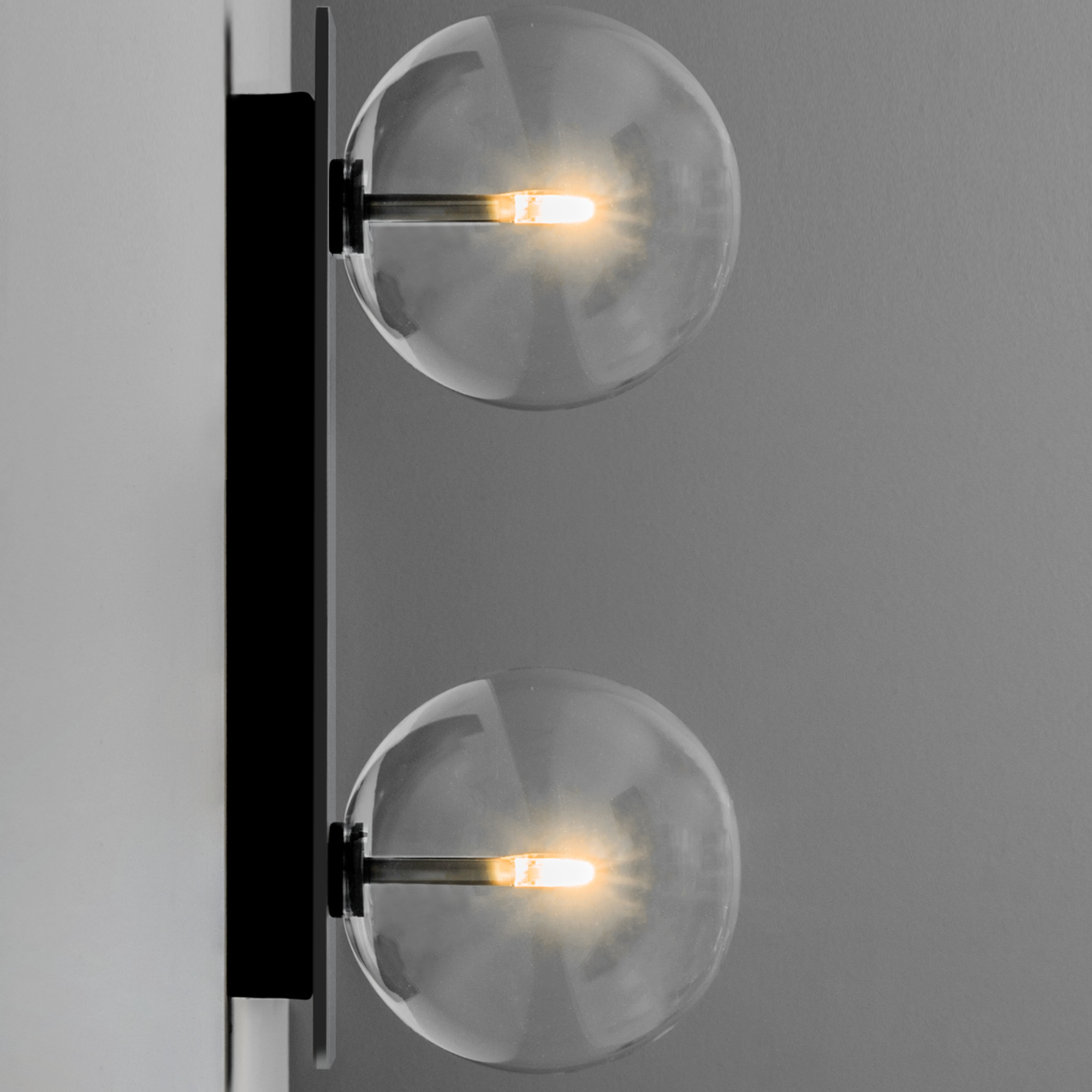 Schwung Oslo Dual Wall Sconce Light - Transparent Glass