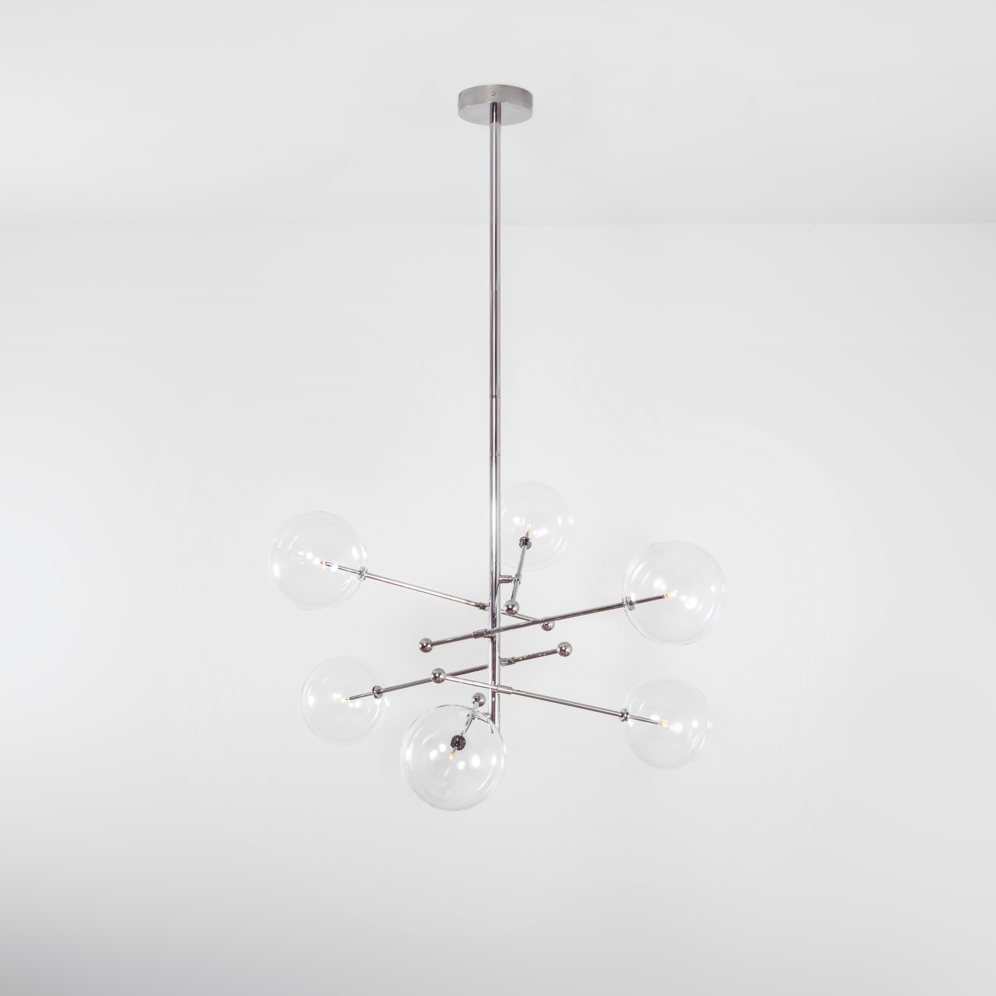 Schwung RD15 6 Arms Chandelier - Transparent Glass