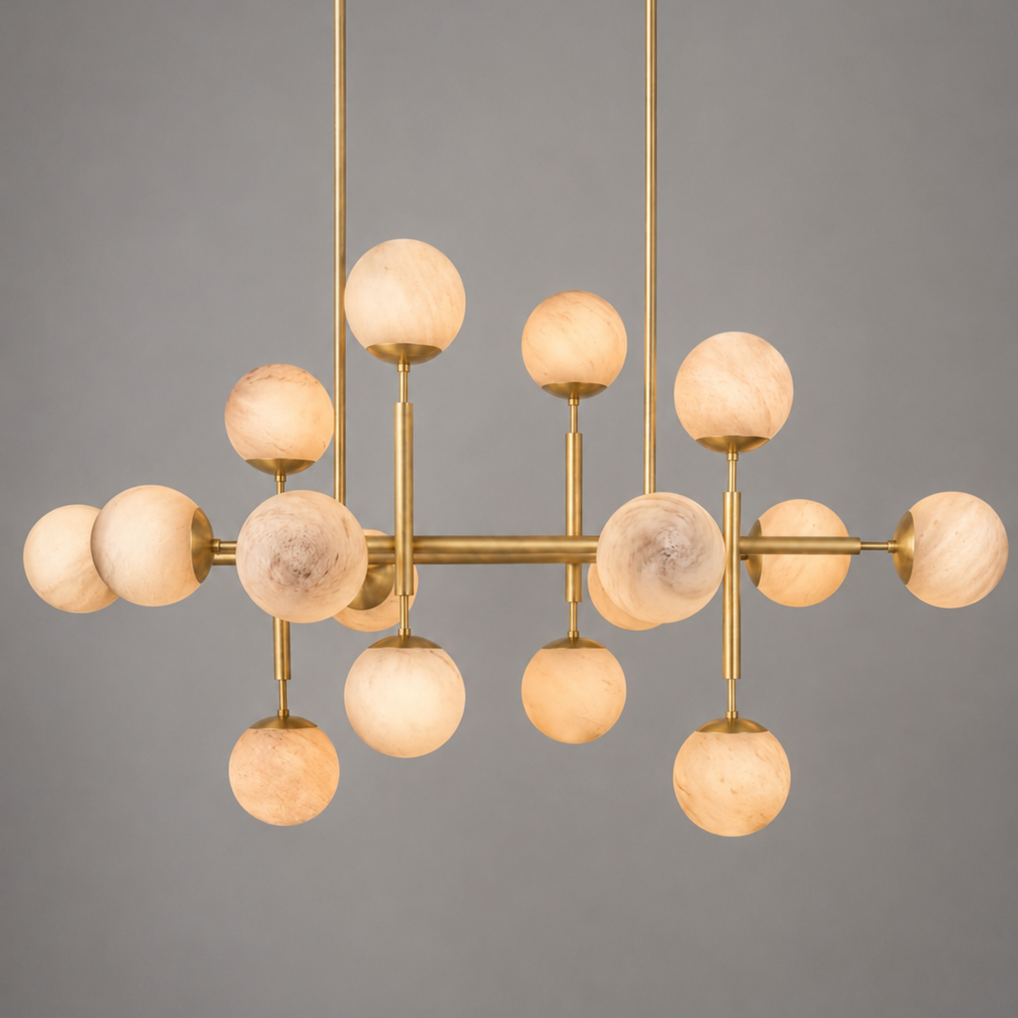 Schwung Riegel 16 Light Chandelier - Marble Glass
