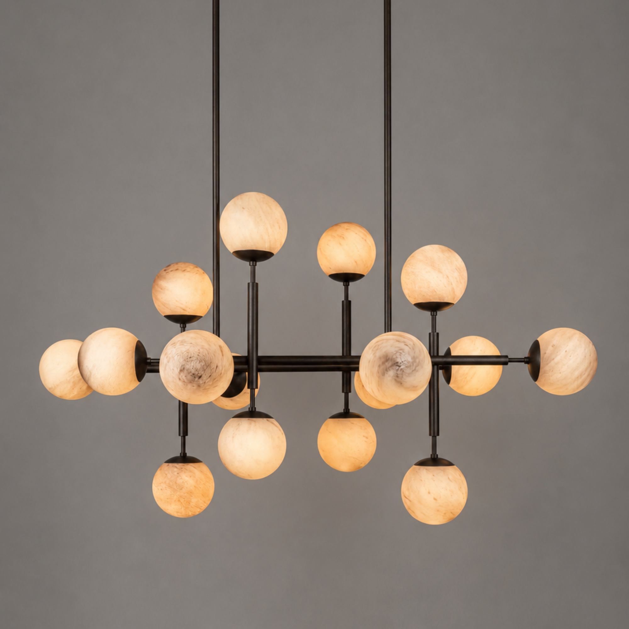 Schwung Riegel 16 Light Chandelier - Marble Glass