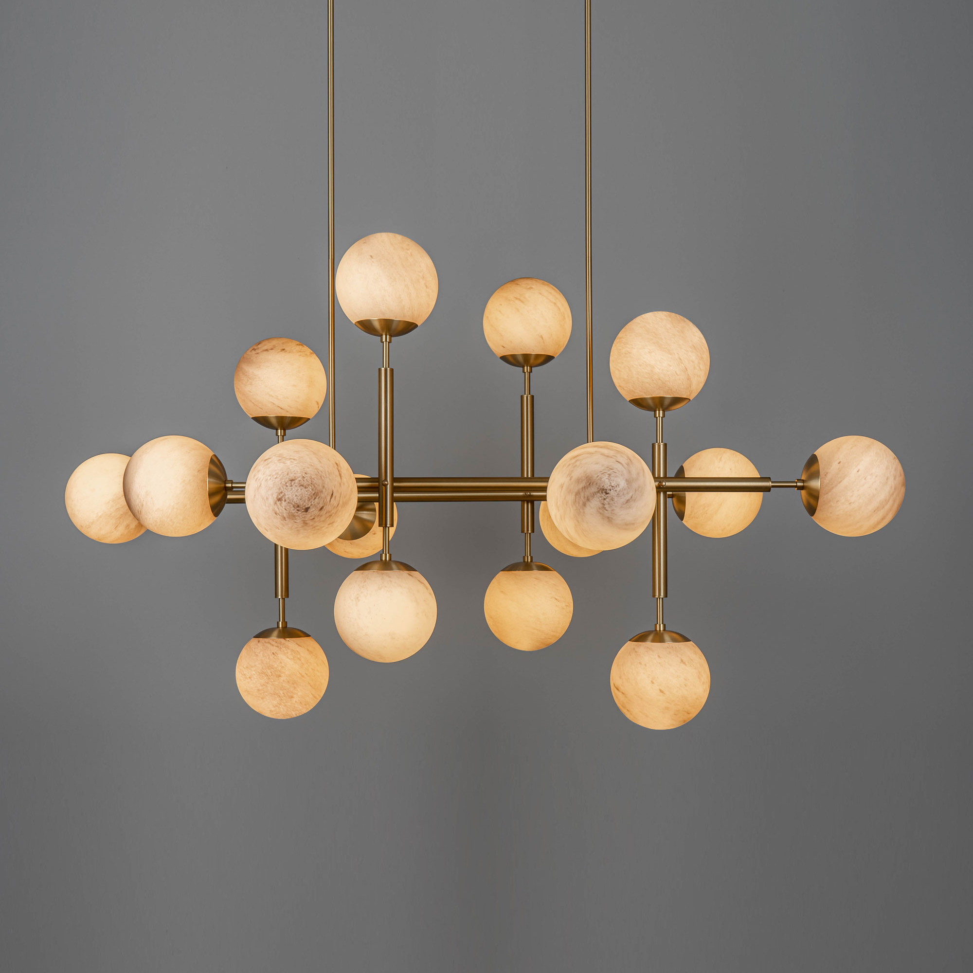 Schwung Riegel 16 Light Chandelier - Marble Glass