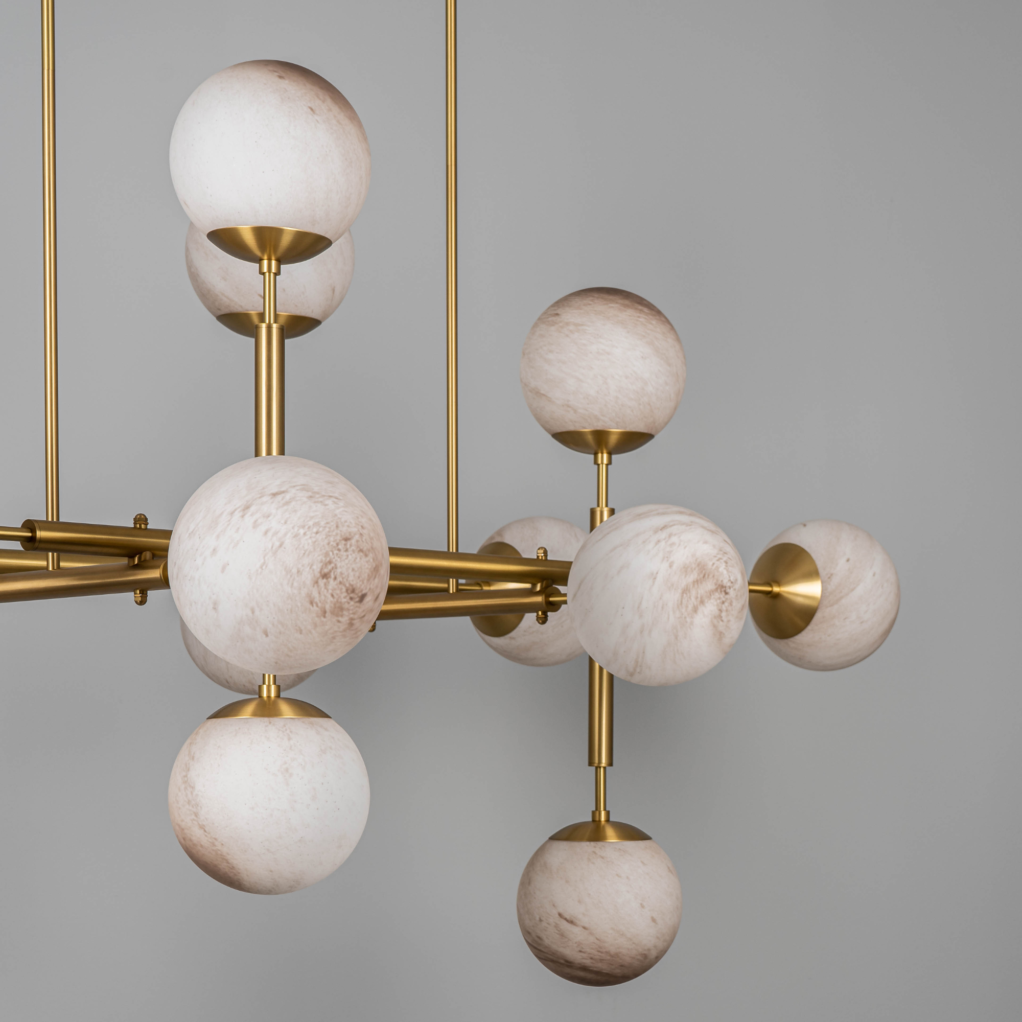 Schwung Riegel 16 Light Chandelier - Marble Glass