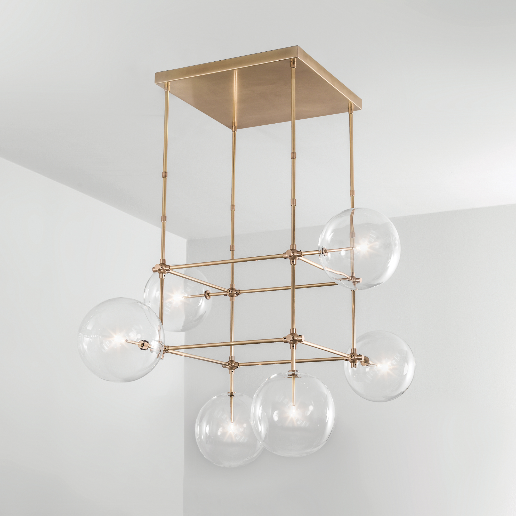Schwung Soap 6 DT 6 Light Chandelier - Transparent Glass