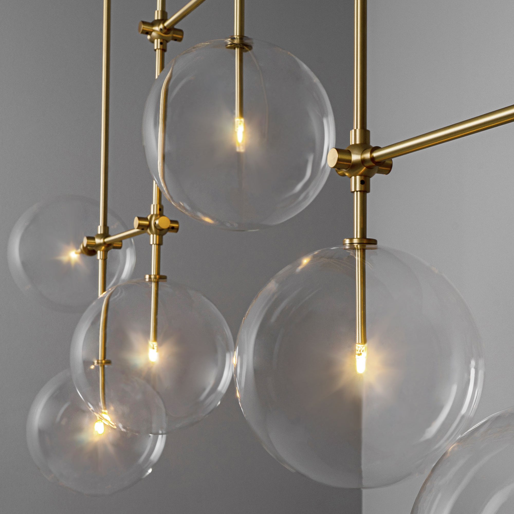Schwung Soap B7 Medium 7 Light Chandelier - Transparent Glass