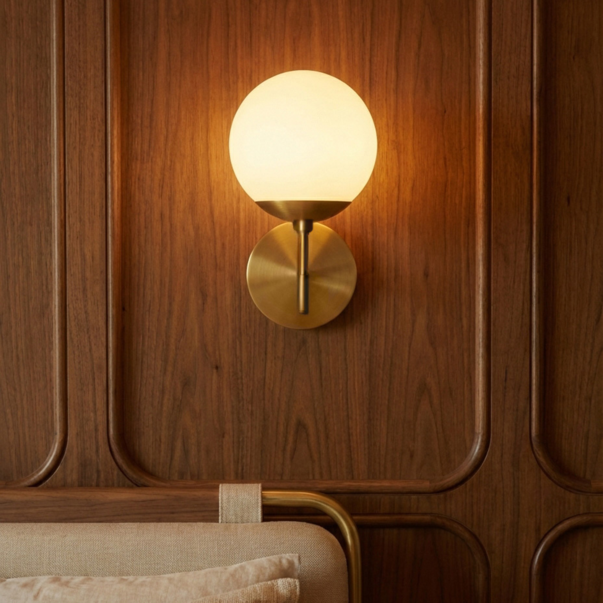 Schwung Sunset Wall Sconce Light - Opal Mat Glass