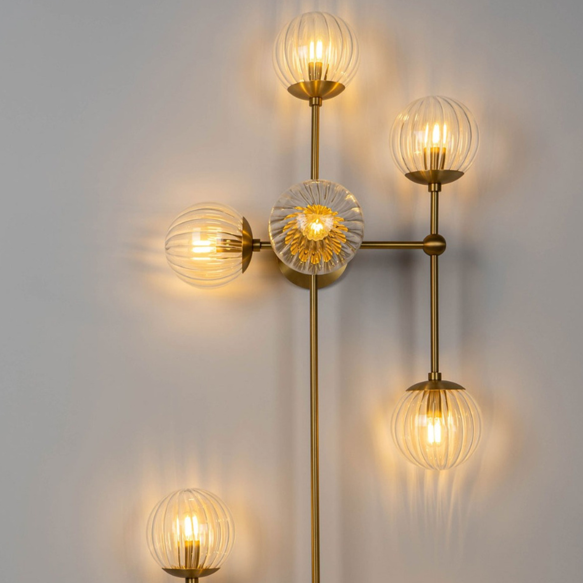 Schwung Armstrong 10 Light Flush/Wall Sconce Light - Dries Ribbon Glass