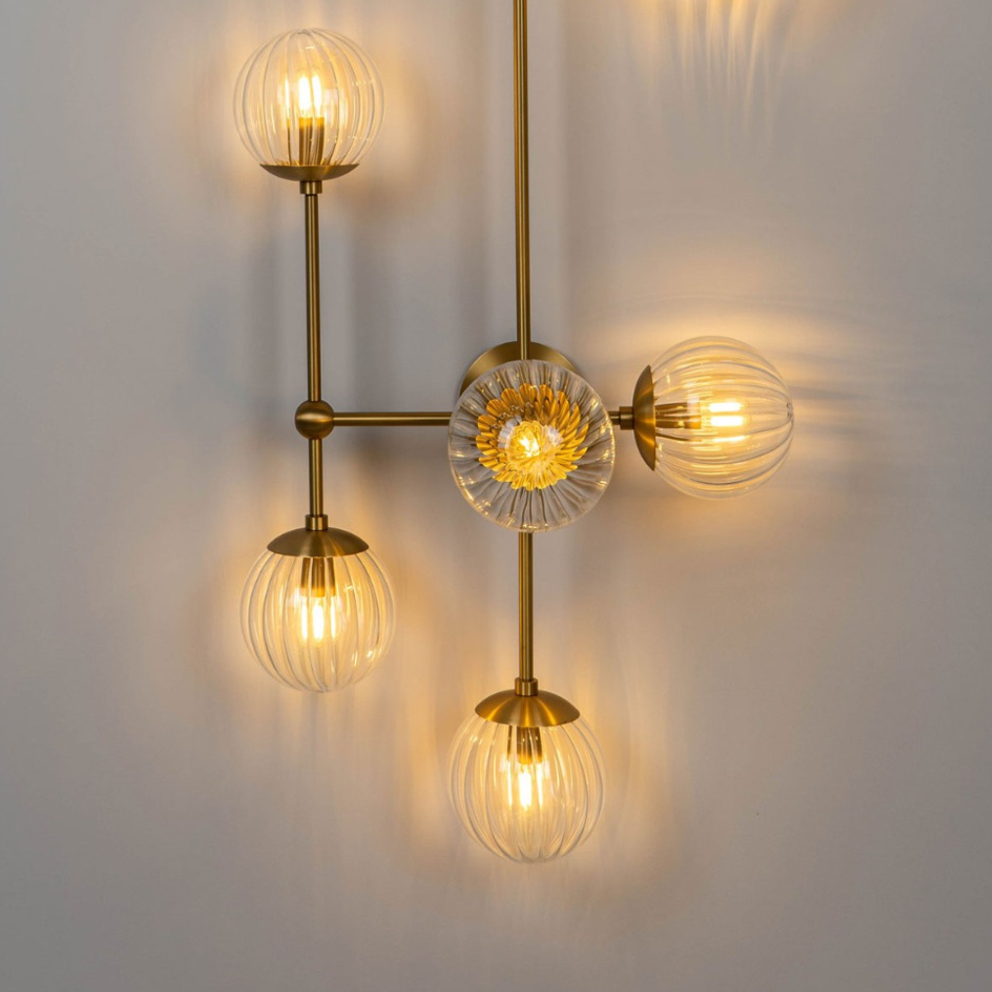 Schwung Armstrong 10 Light Flush/Wall Sconce Light - Dries Ribbon Glass