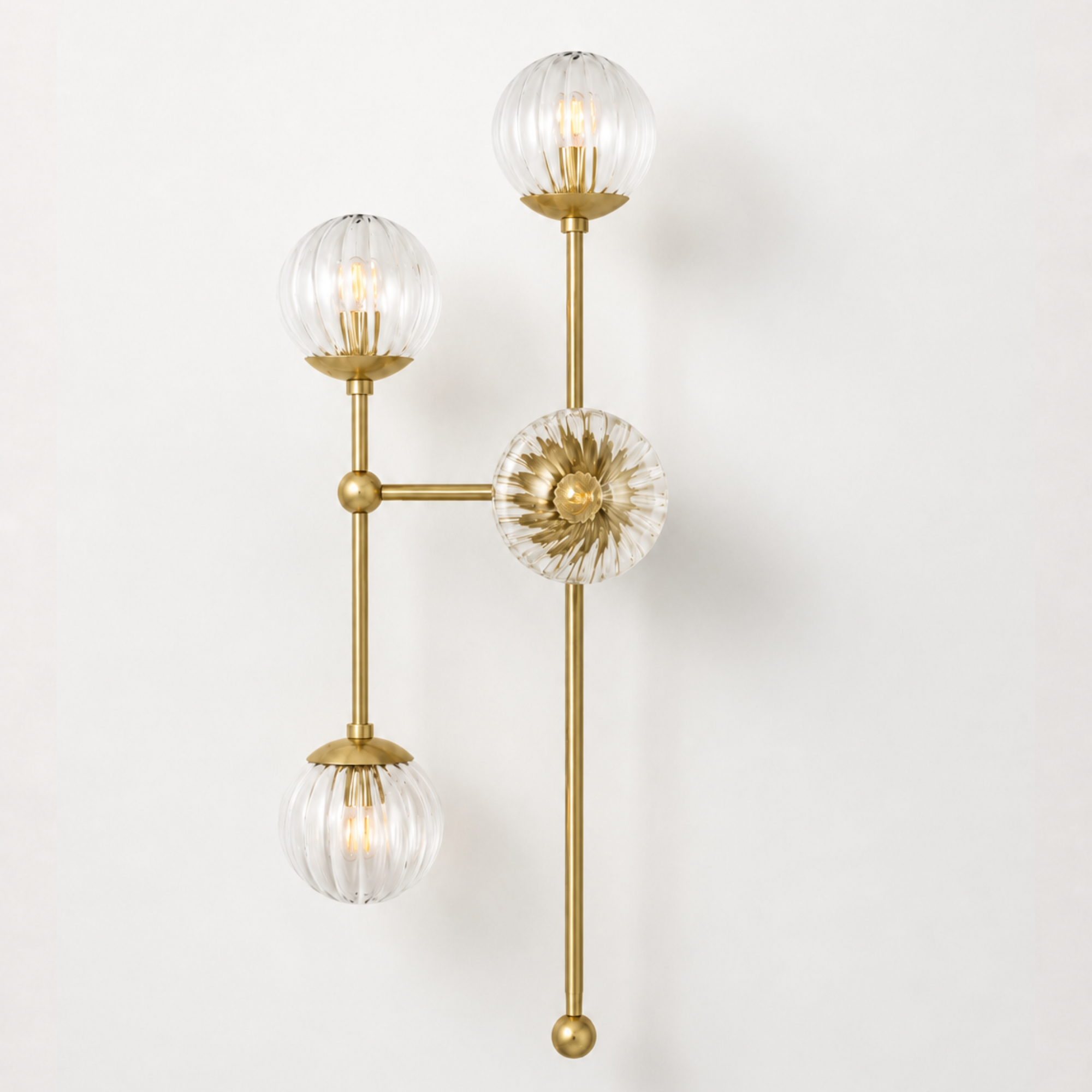 Schwung Armstrong 4 L 4 Light Wall Sconce Light - Dries Ribbon Glass