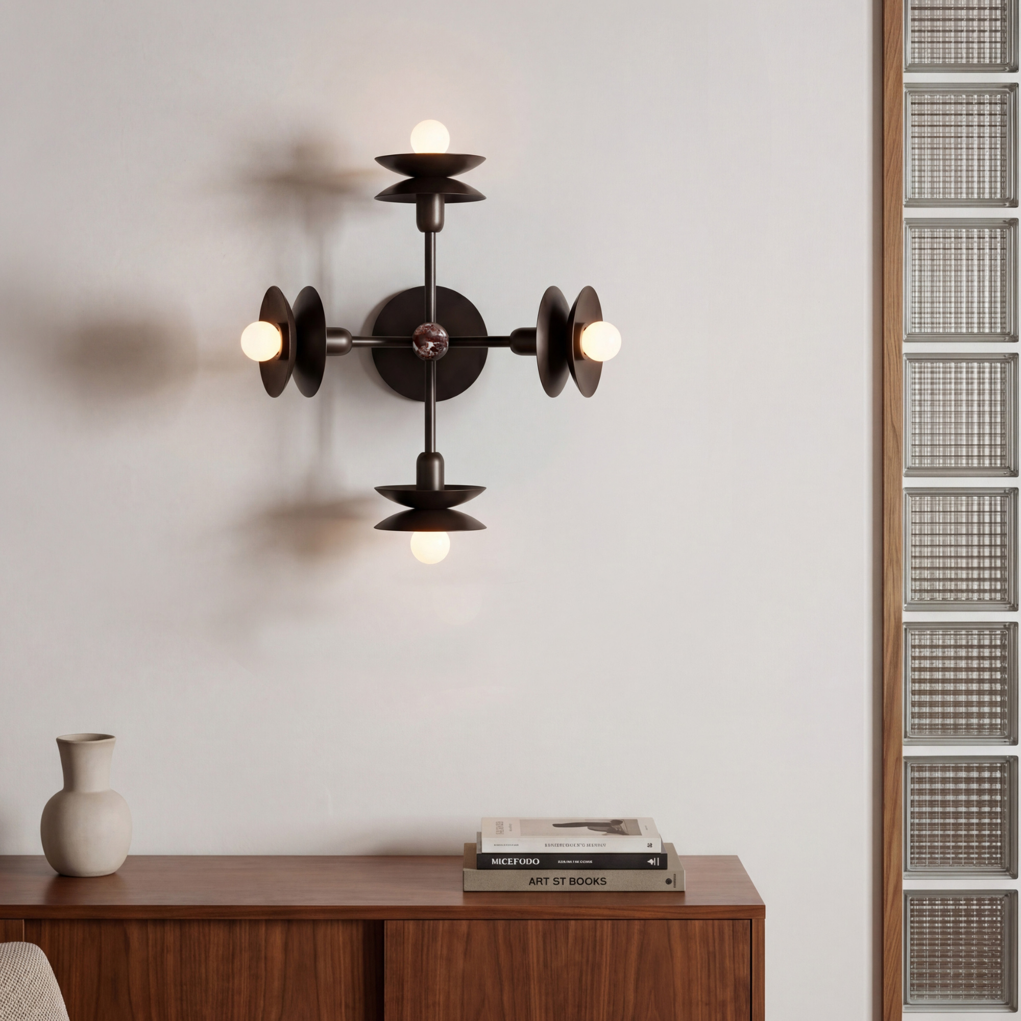 Schwung Babylon 4 Light Flush/Wall Sconce Light