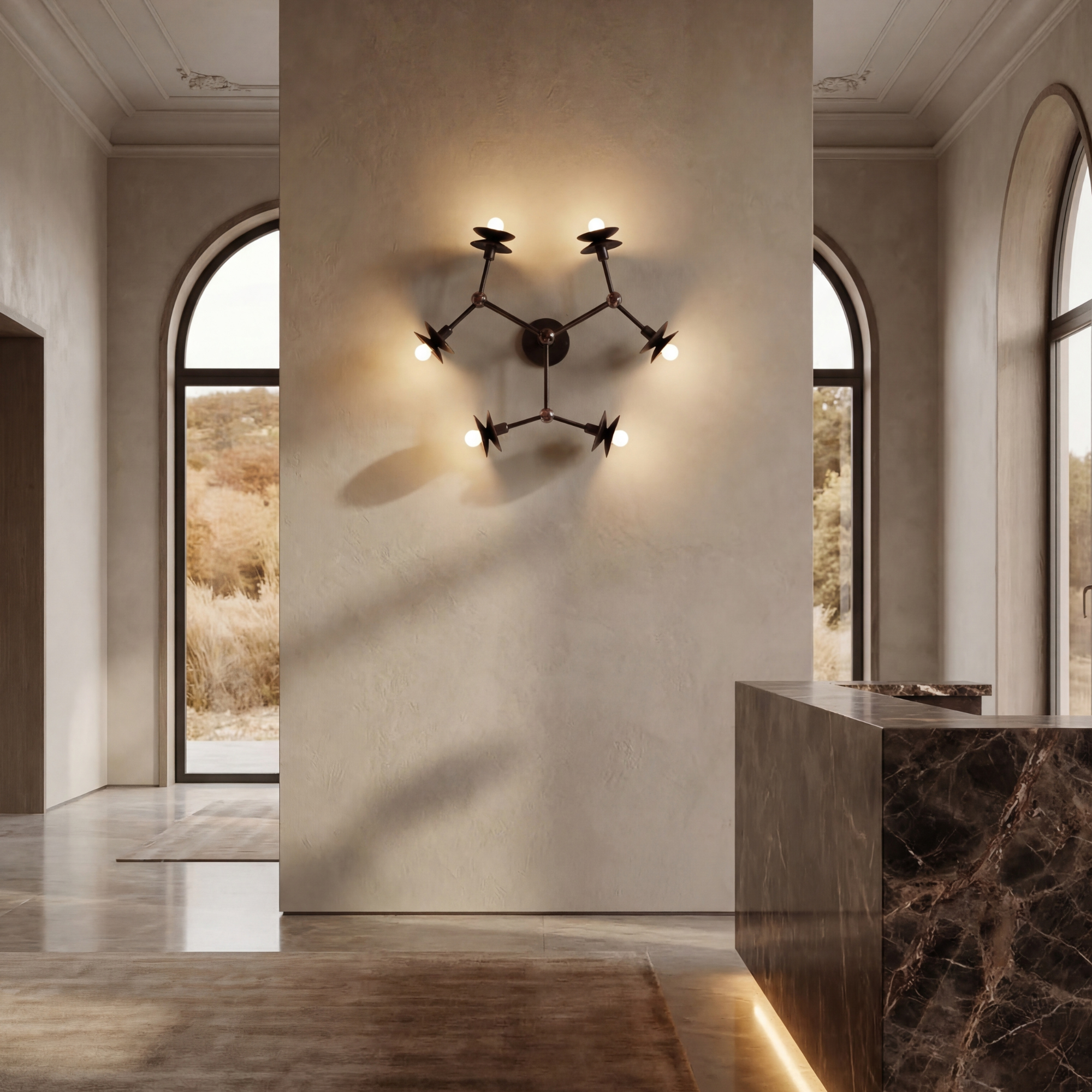Schwung Babylon 6 Light Flush/Wall Sconce Light