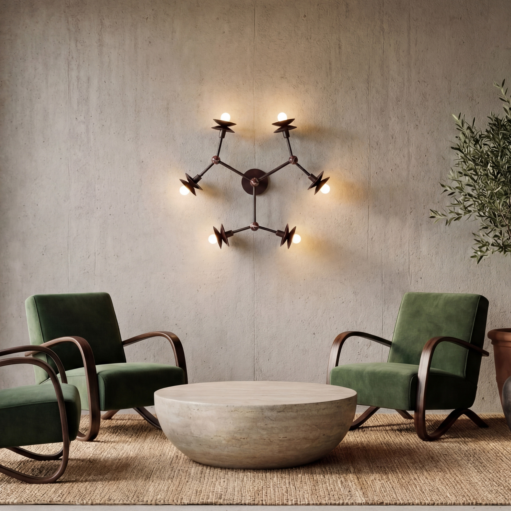 Schwung Babylon 6 Light Flush/Wall Sconce Light