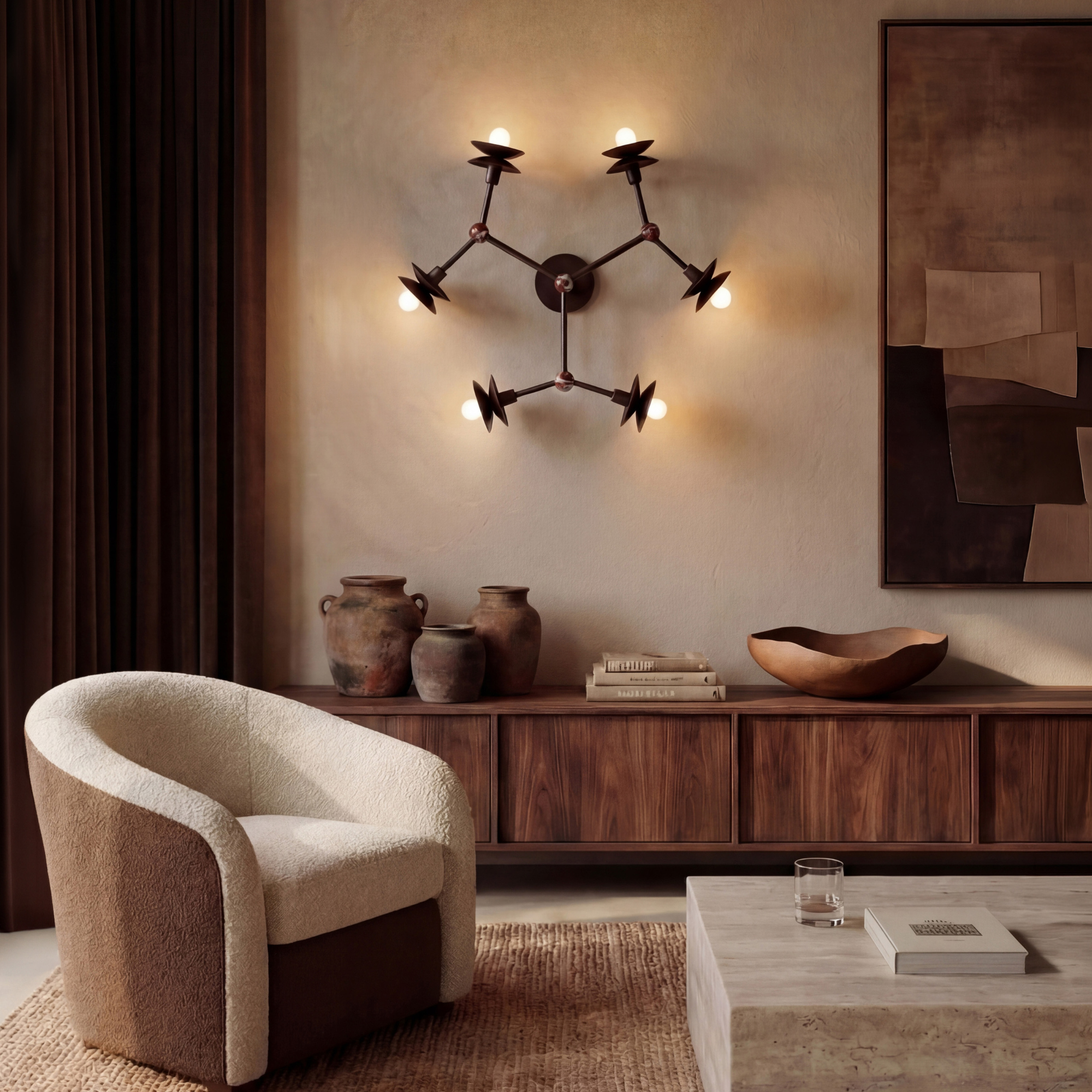Schwung Babylon 6 Light Flush/Wall Sconce Light