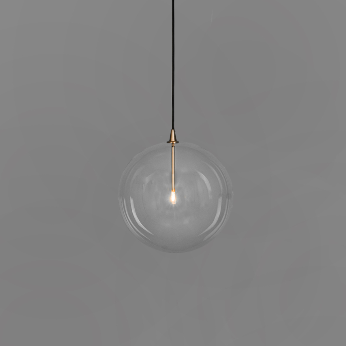 Schwung Glass Globe Single Pendant - Transparent Glass