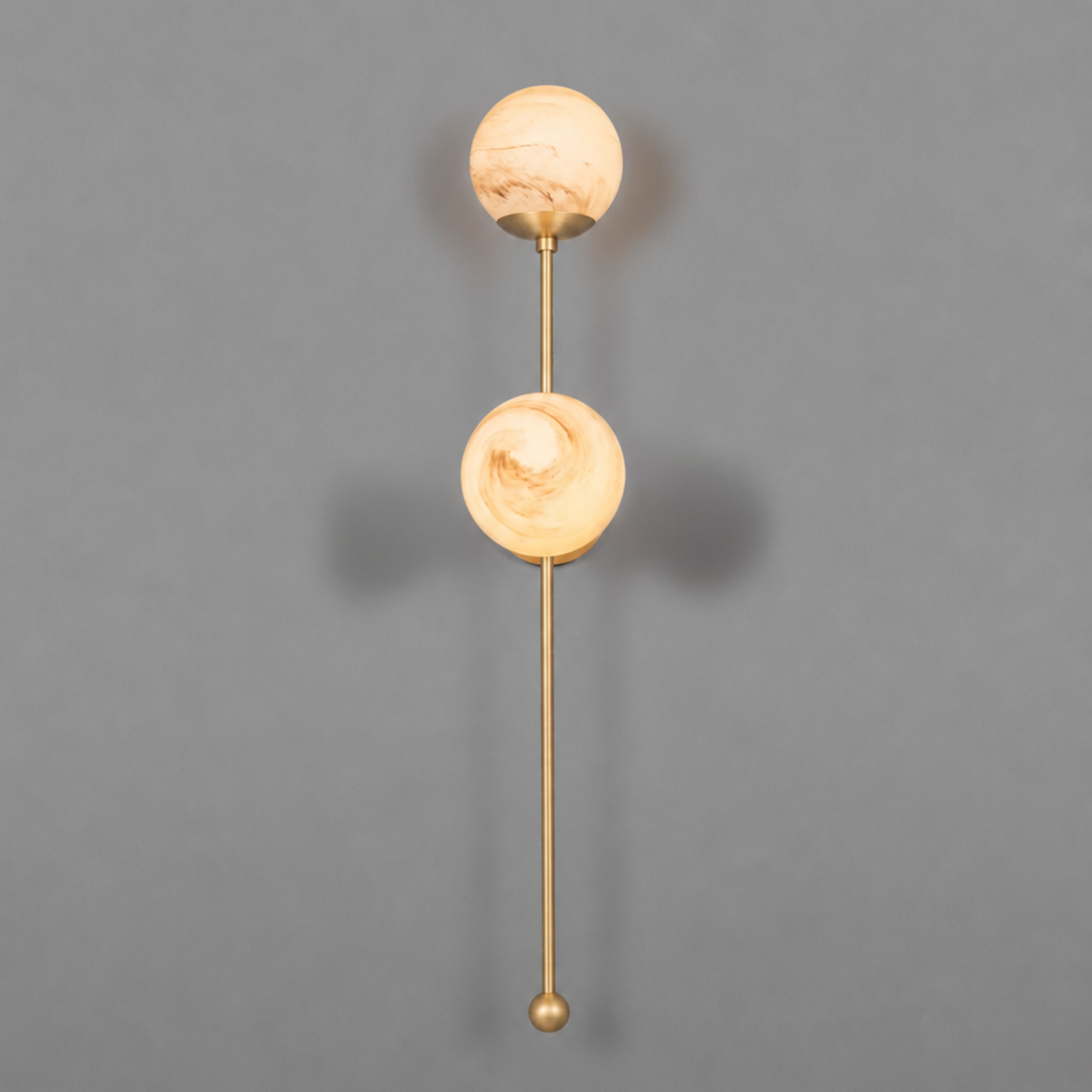 Schwung Globe Dual Wall Sconce Light - Marble Glass