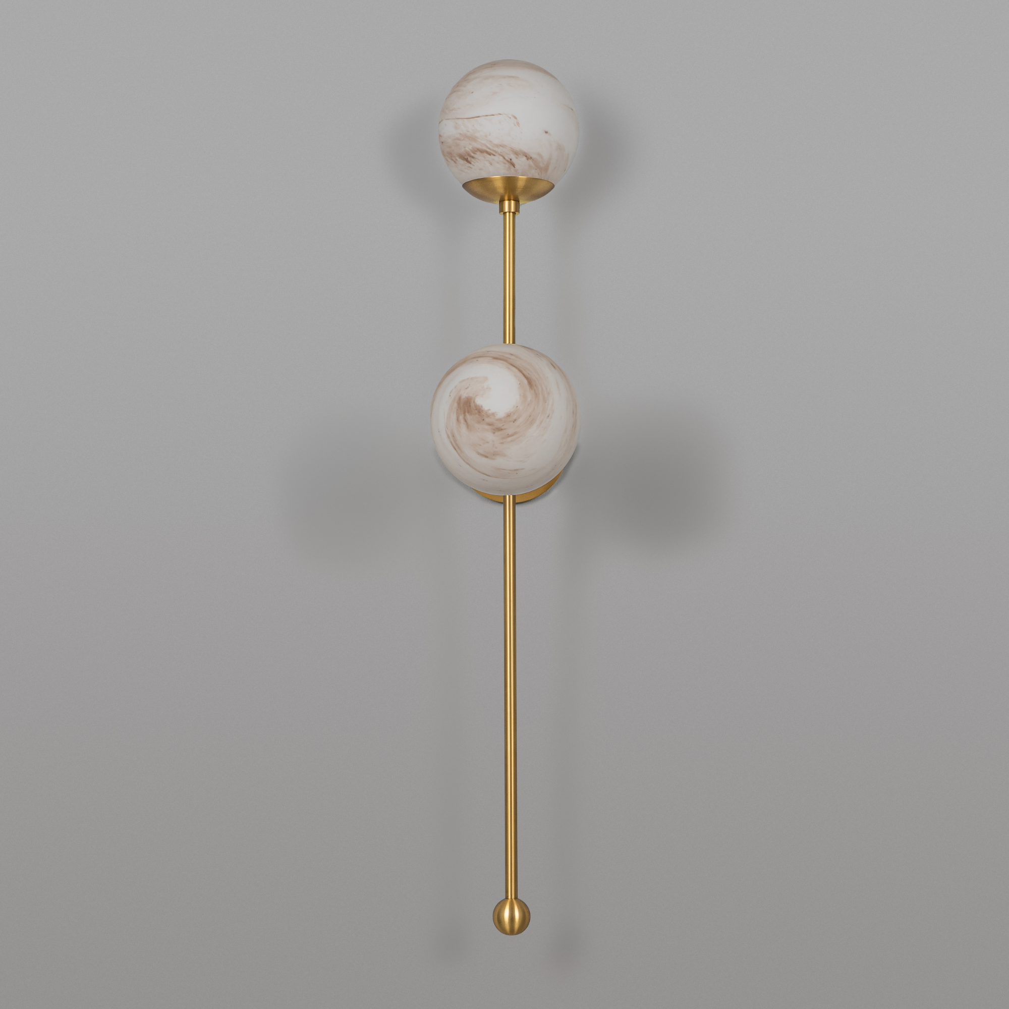 Schwung Globe Dual Wall Sconce Light - Marble Glass
