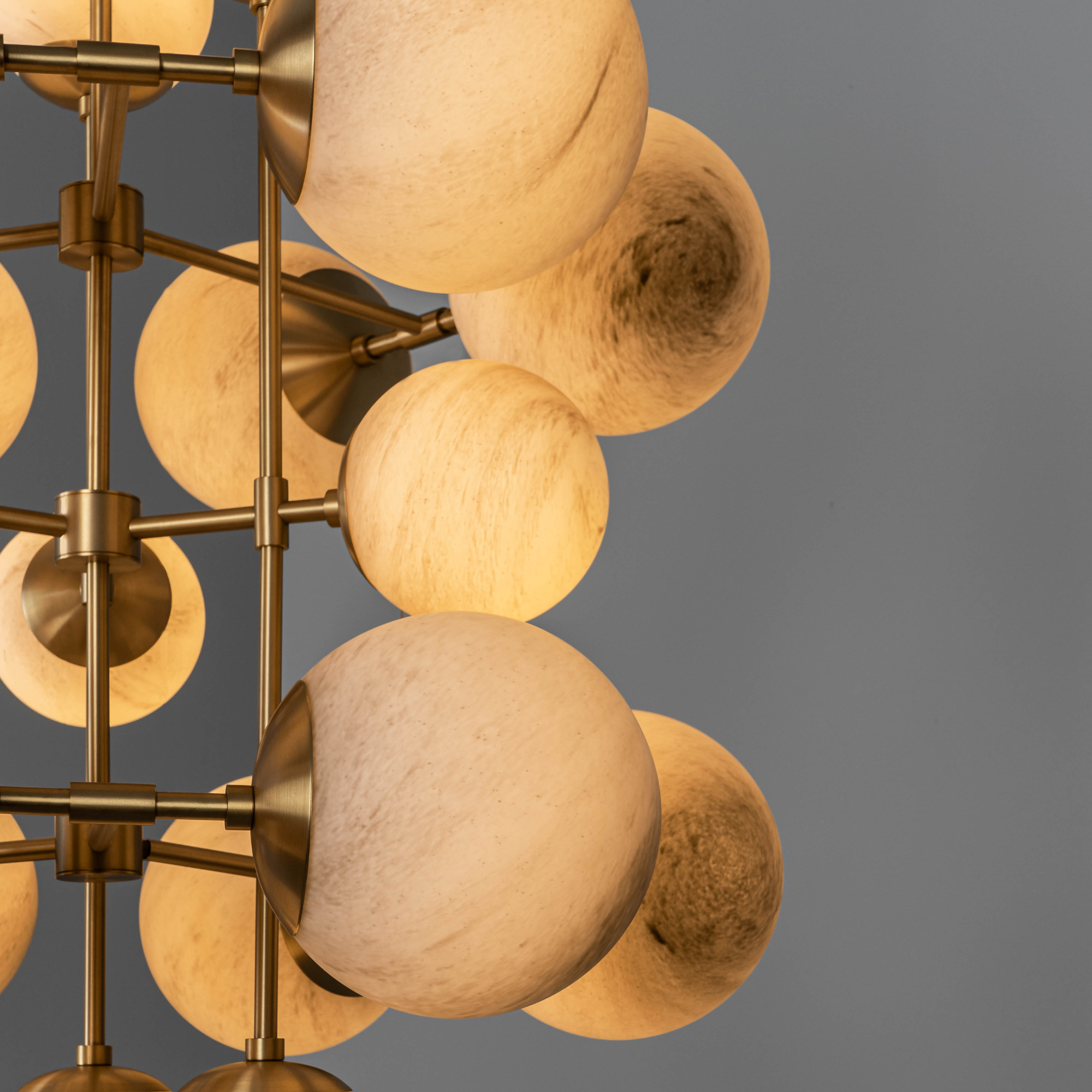 Schwung Glow 21 Light Chandelier - Marble Glass