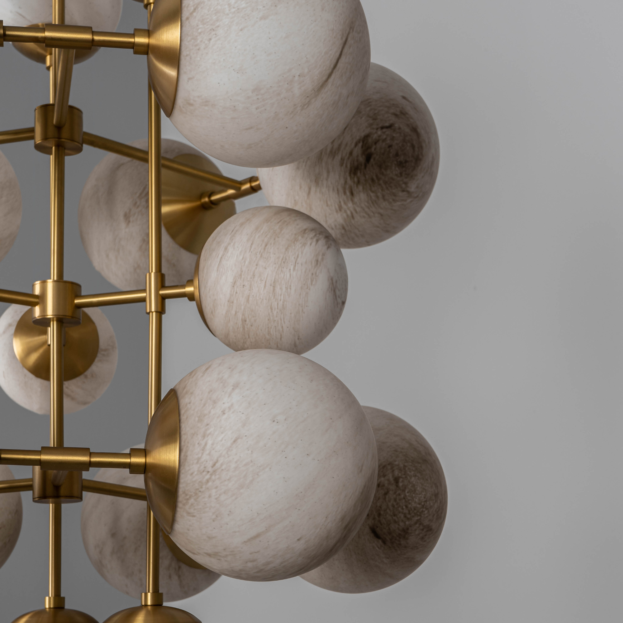 Schwung Glow 21 Light Chandelier - Marble Glass