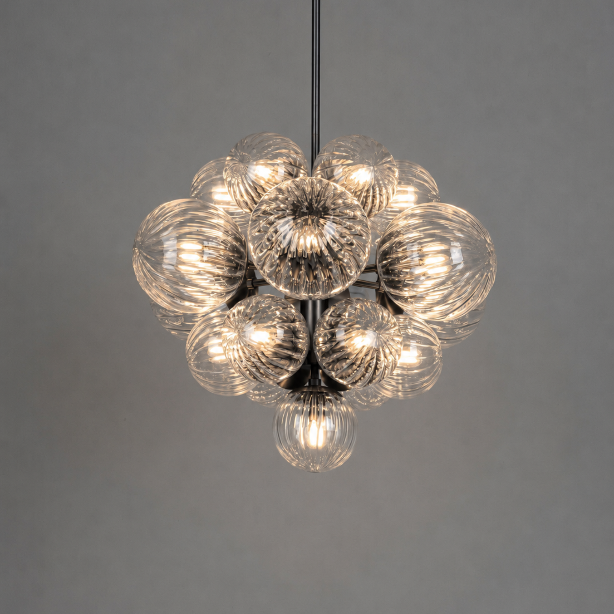 Schwung Nova 19 Light Chandelier - Dries Ribbon Glass