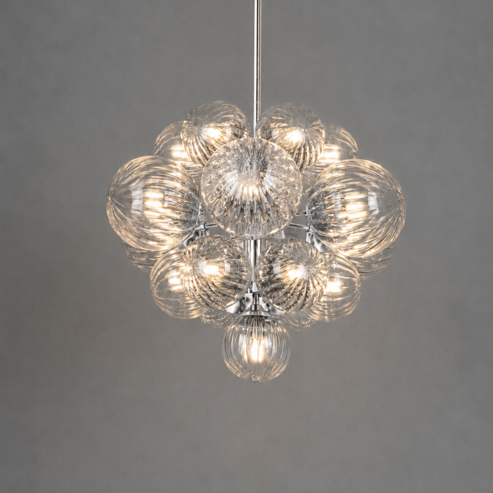 Schwung Nova 19 Light Chandelier - Dries Ribbon Glass
