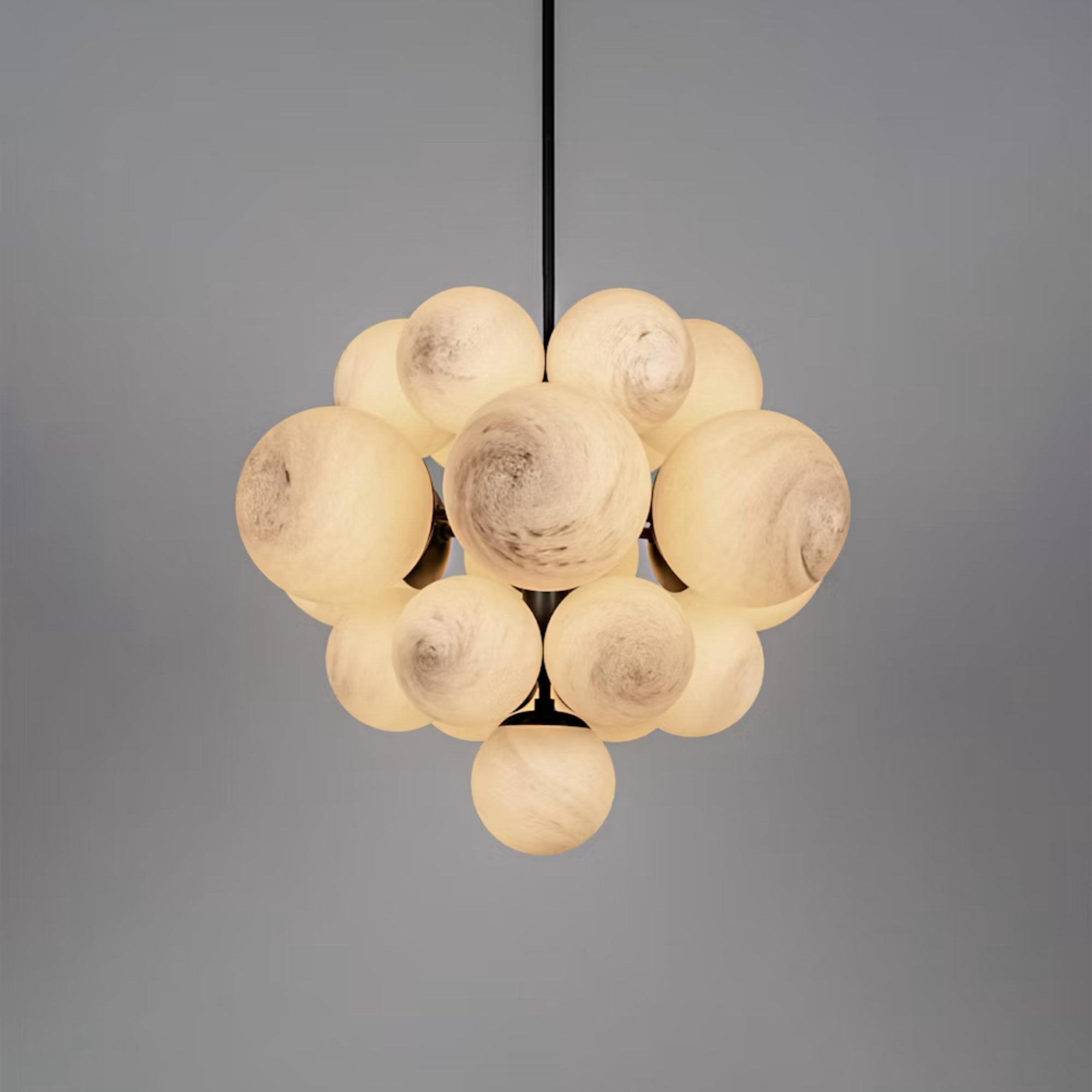 Schwung Nova 19 Light Chandelier - Marble Glass