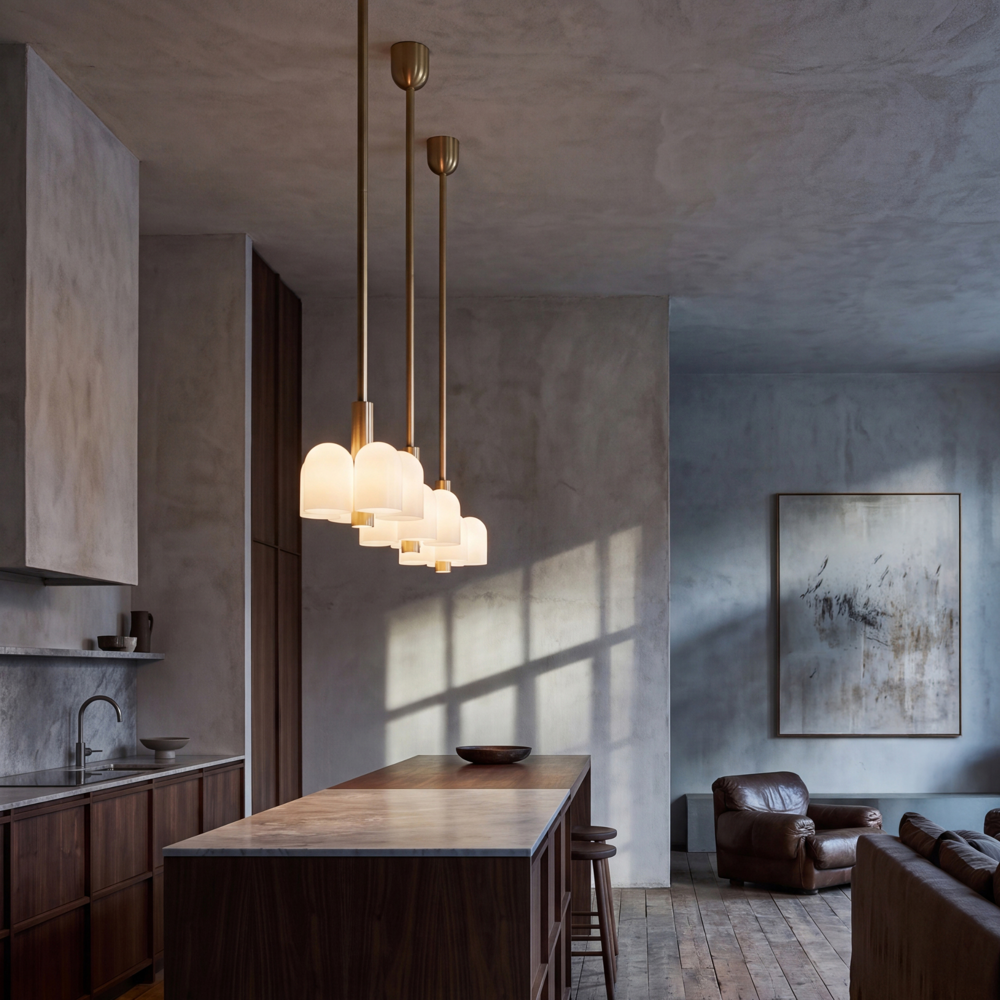 Schwung Odyssey 6 Light Pendant - Opal Mat Glass