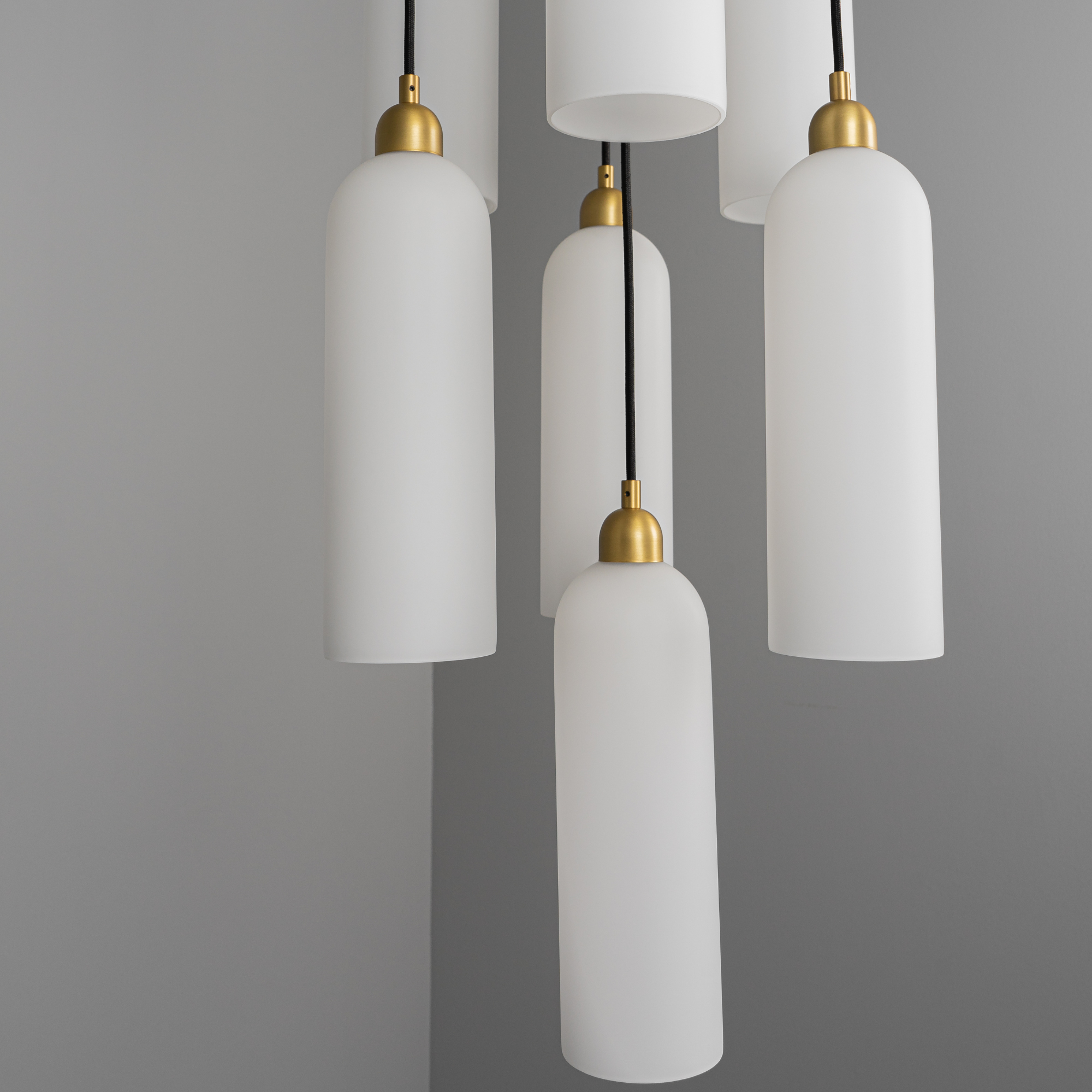 Schwung Odyssey Cluster 13 Light Chandelier - Opal Mat Glass