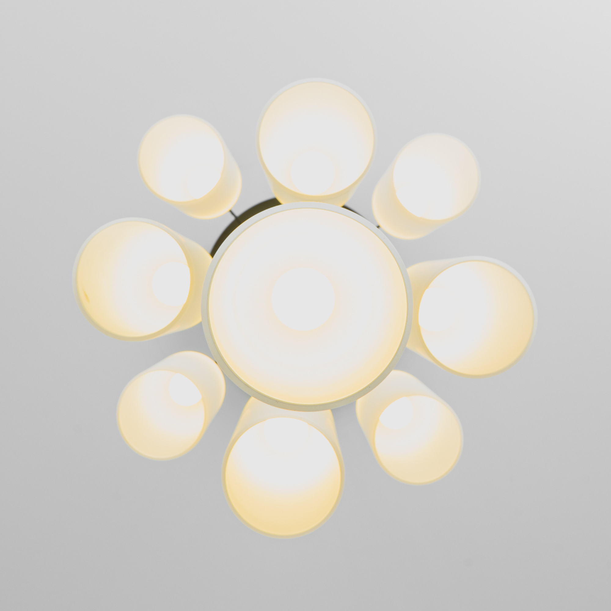 Schwung Odyssey Cluster 9 Light Chandelier - Opal Mat Glass