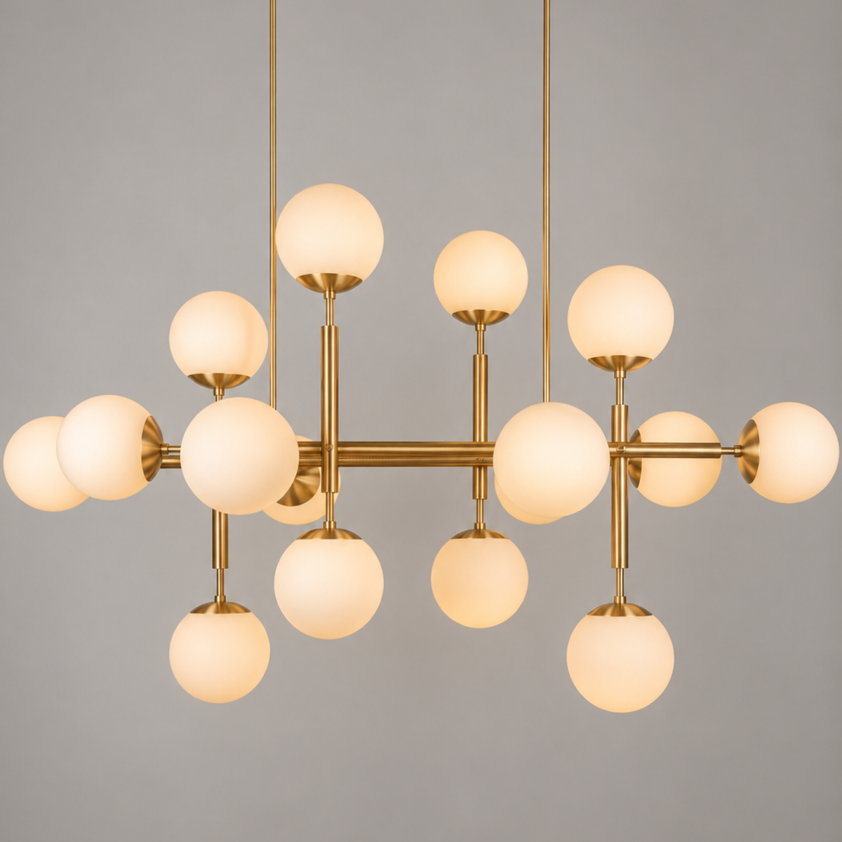 Schwung Riegel 16 Light Chandelier - Opal Mat Glass