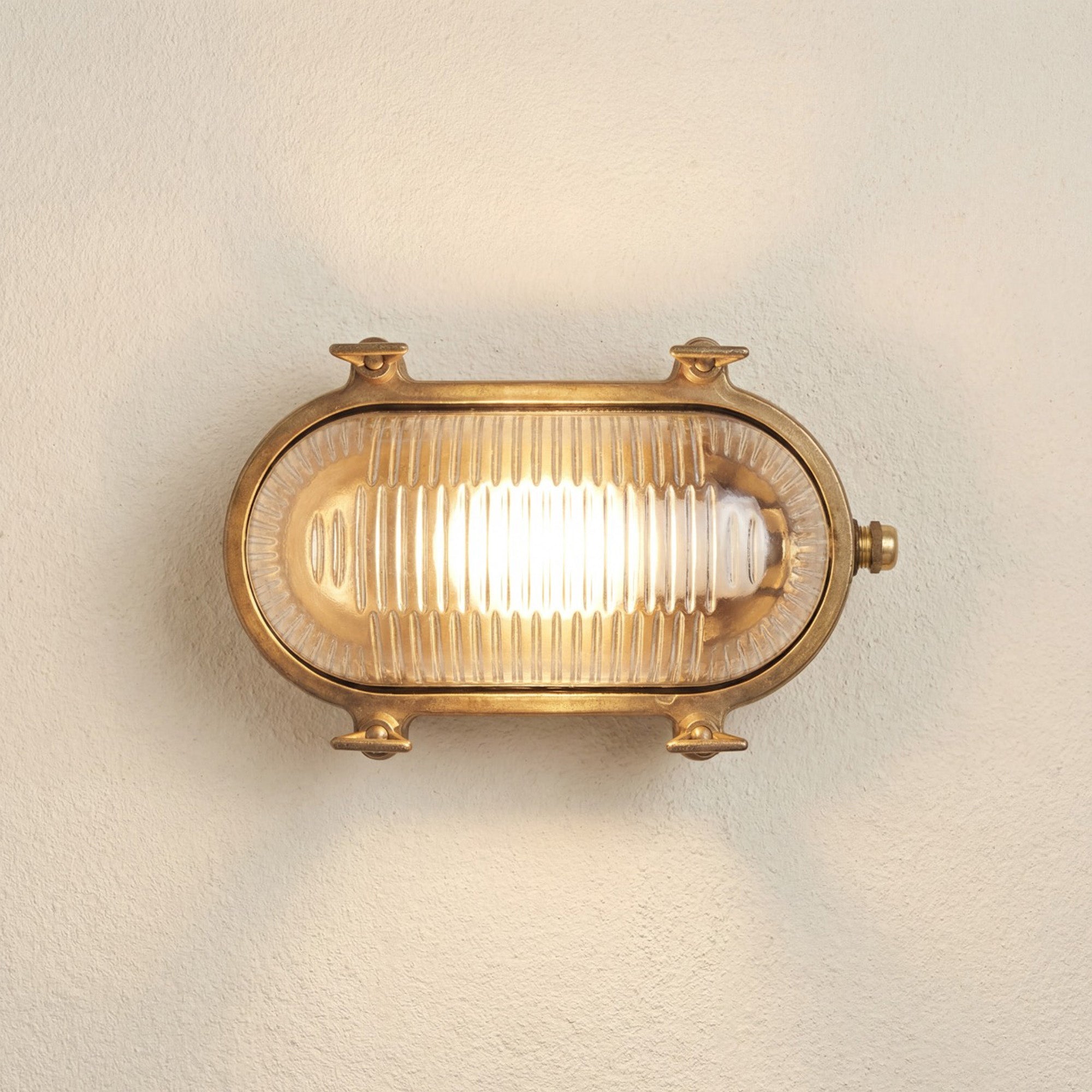 Navigator Small Siren Bulkhead Wall Light - Raw Brass
