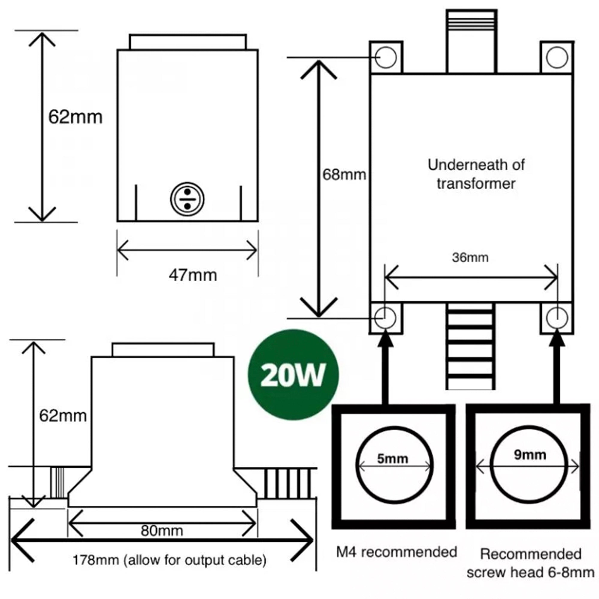 Lumena 12v AC Waterproof Transformer for use with Cosmic Orion 12V Festoon Lights