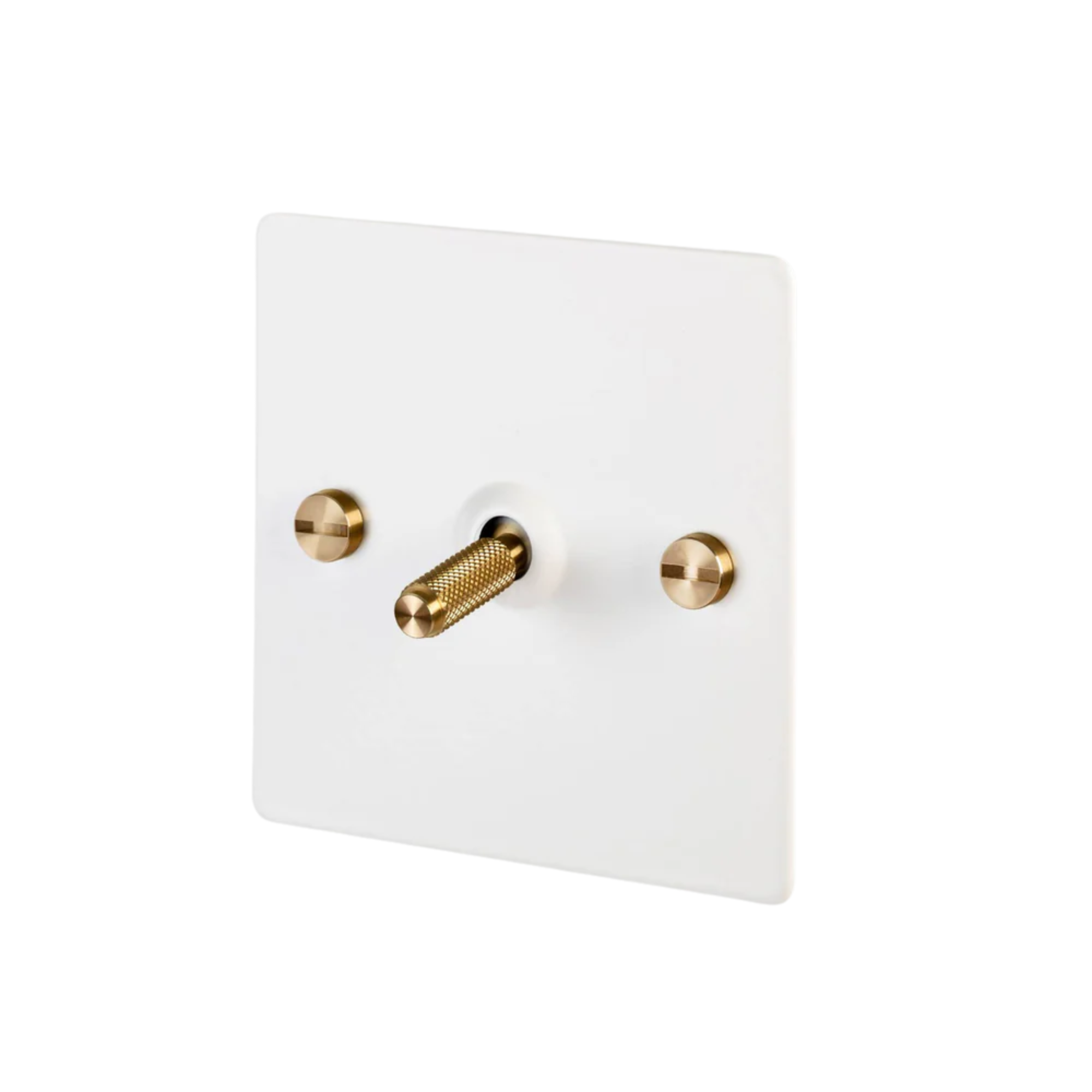 Buster + Punch 1G Toggle Light Switch - White Back Plate & Cross Knurl Pattern